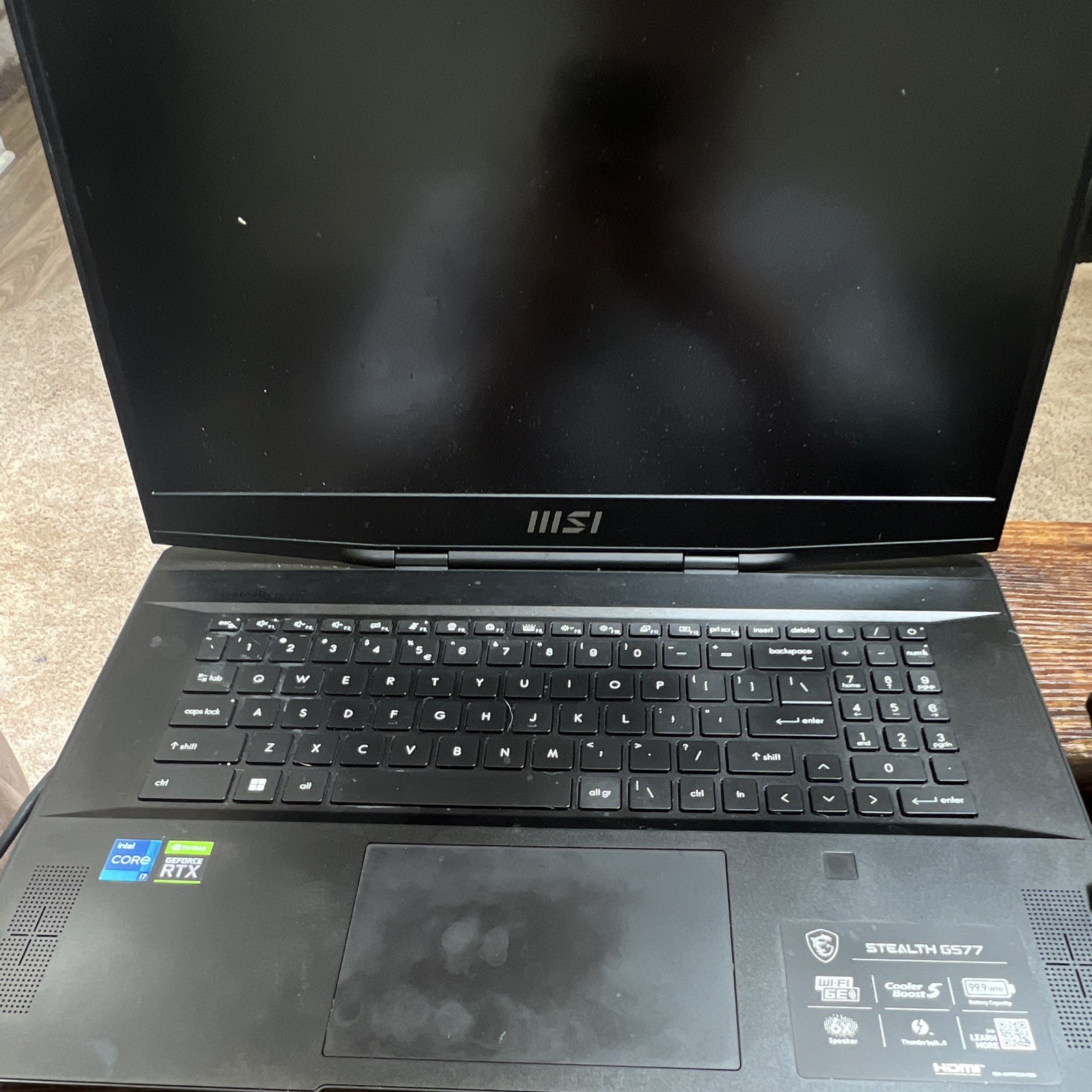 MSI Stealth GS77 17.3″ i7 16GB 2TB SSD 4K Wi-Fi 6E TB4 HDMI 3060 laptop got