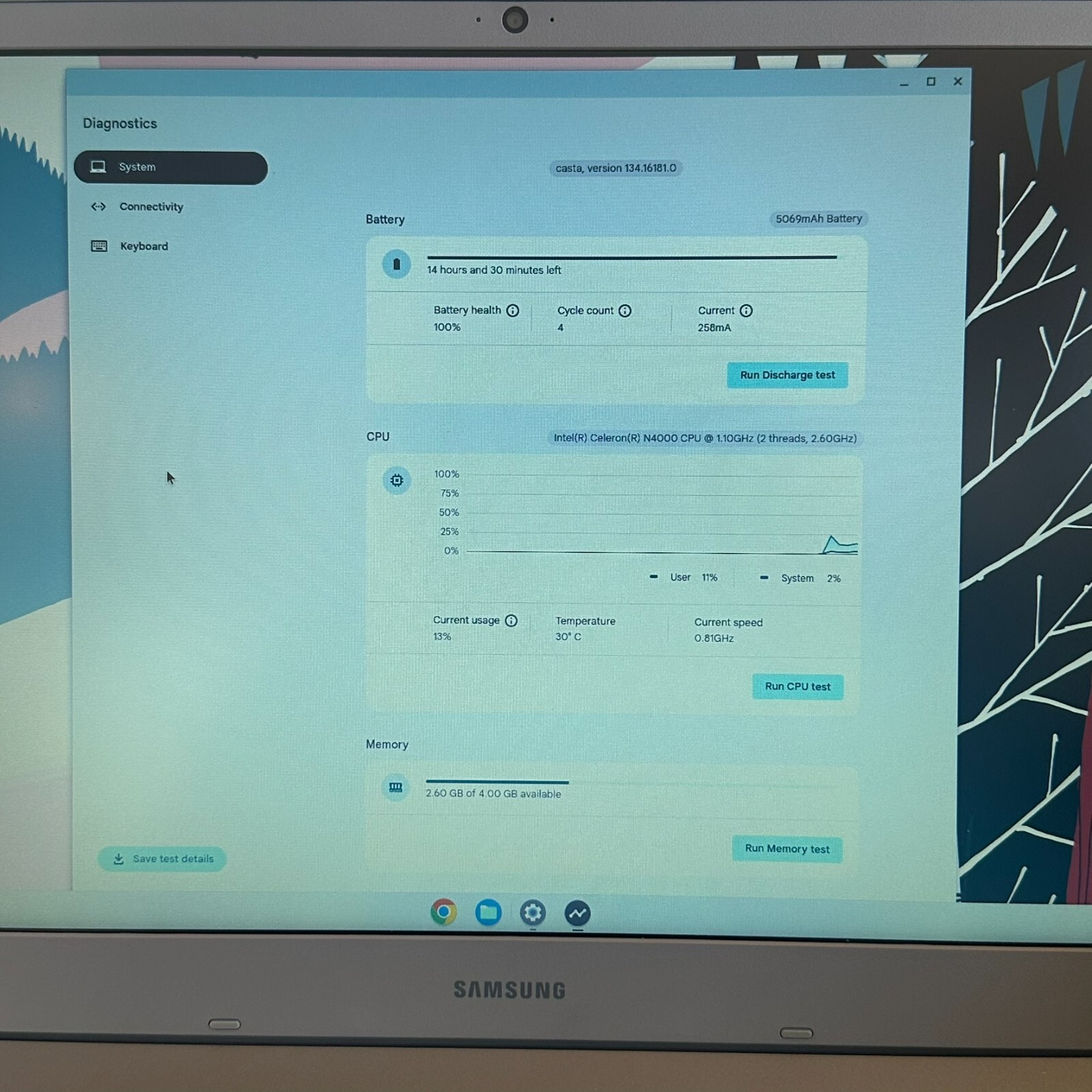 Samsung XE350XBA Chromebook 15.6″ Intel Celeron N4000 1.1GHz 4GB RAM 32GB eMMC