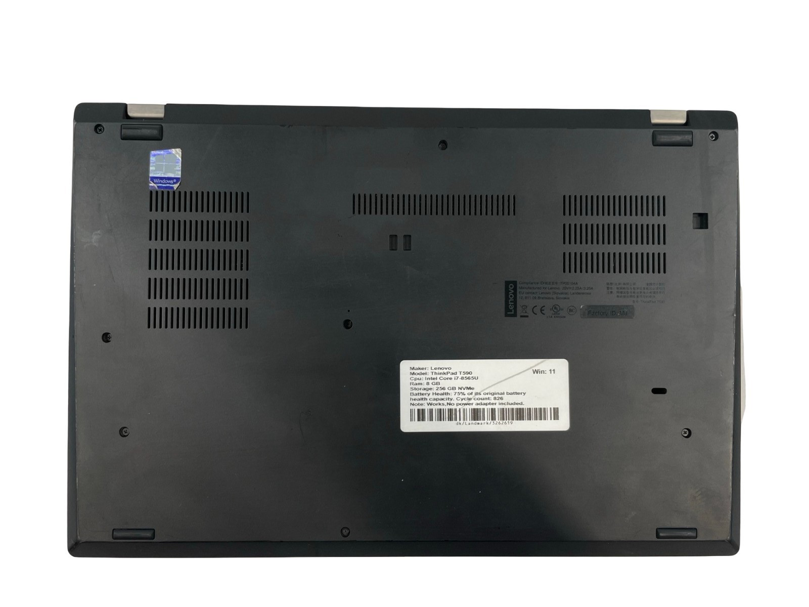 LENOVO THINKPAD T590 Intel i7-8565U 8GB RAM 256GB NVMe Win 11