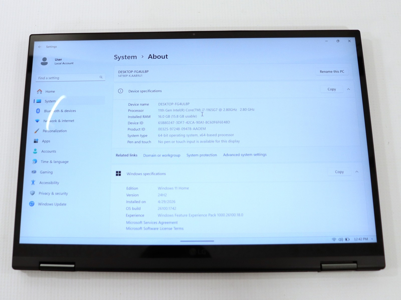 LG Gram 14T90P-K.AAB9U1 14″ Intel i7-1165G7 16GB 1TB SSD Win 11 Home – Read
