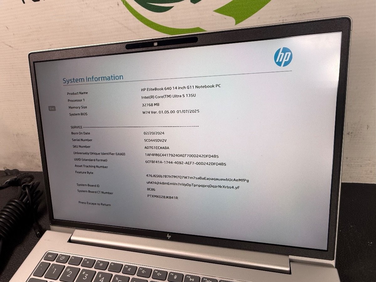 HP EliteBook 640 G11 14″ Ultra 5 135U 1.6GHz 32GB DDR5 512GB SSD Win 11 Pro