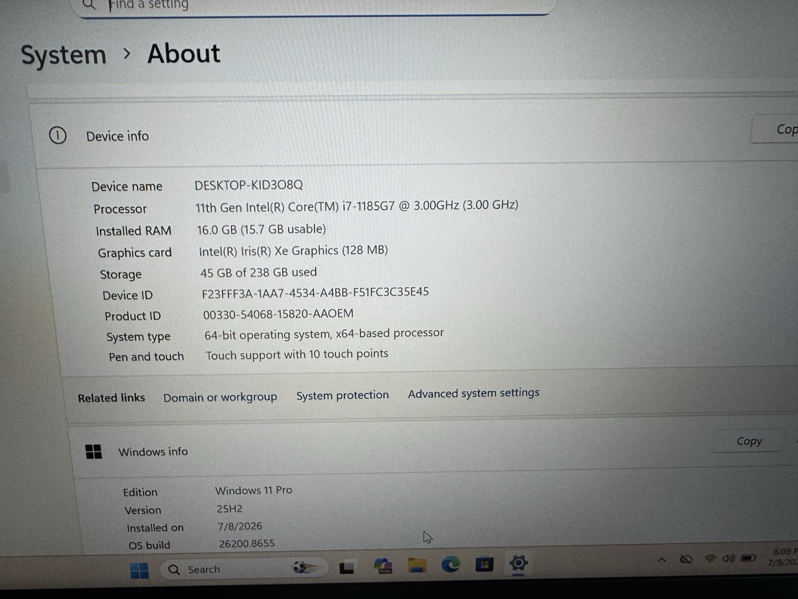 Lenovo ThinkPad T14 Gen 2 i7-1185G7 16GB 256GB SSD 14″ FHD Win 11 Pro TOUCH