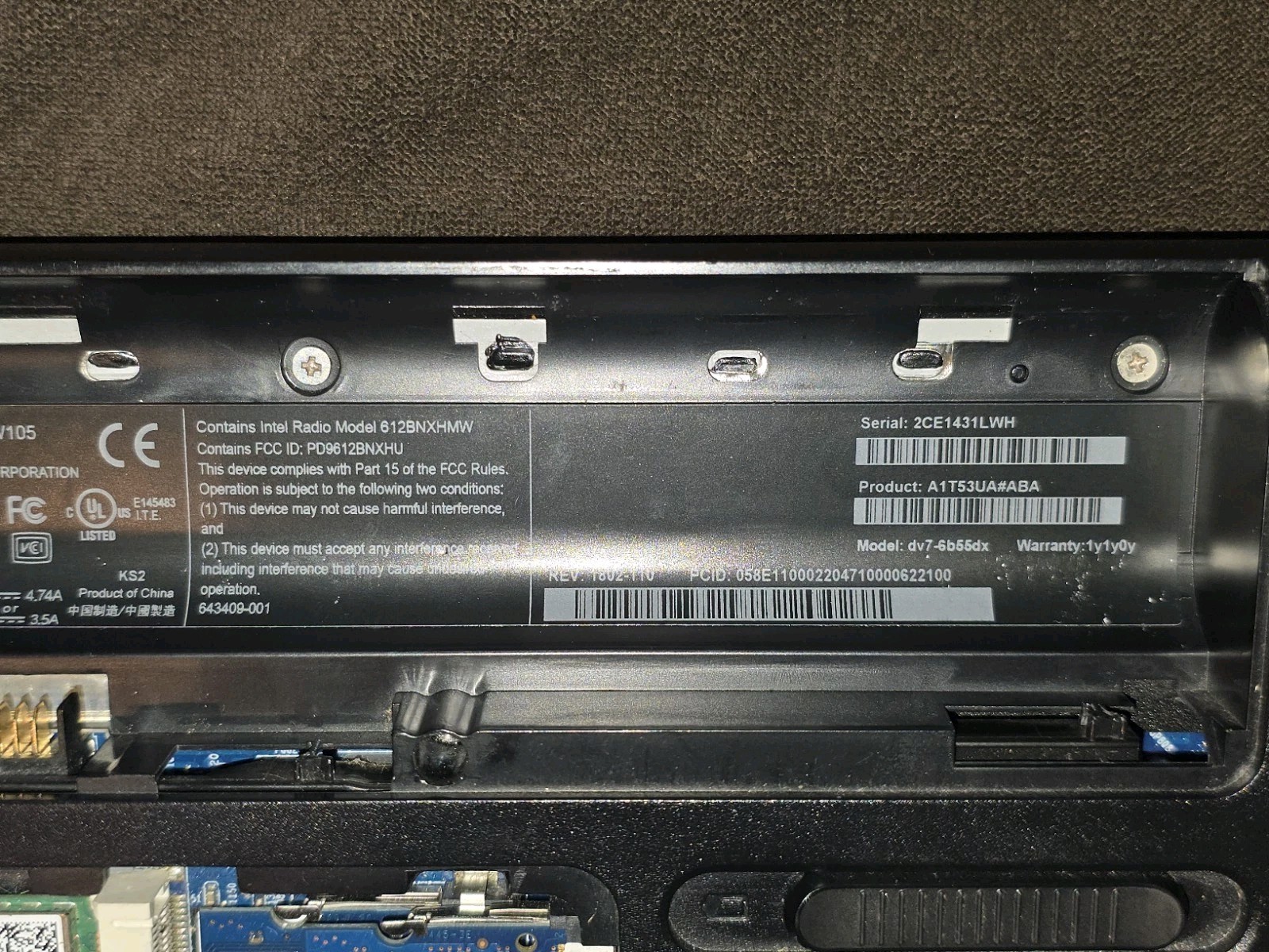 HP Pavilion 17.3″ DV7-6B55DX Laptop Intel i5-2430M 2.4GHz 8GB NO HDD NO Charger