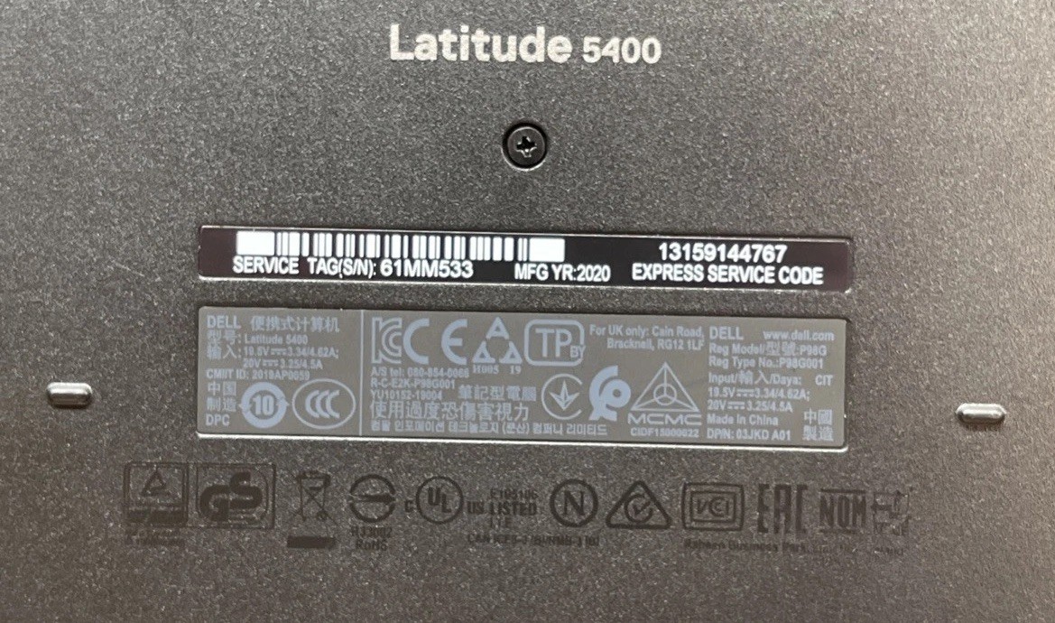 Dell Latitude 5400 14 in Core i5-8365U 1.60 GHz 8GB RAM 256GB SSD