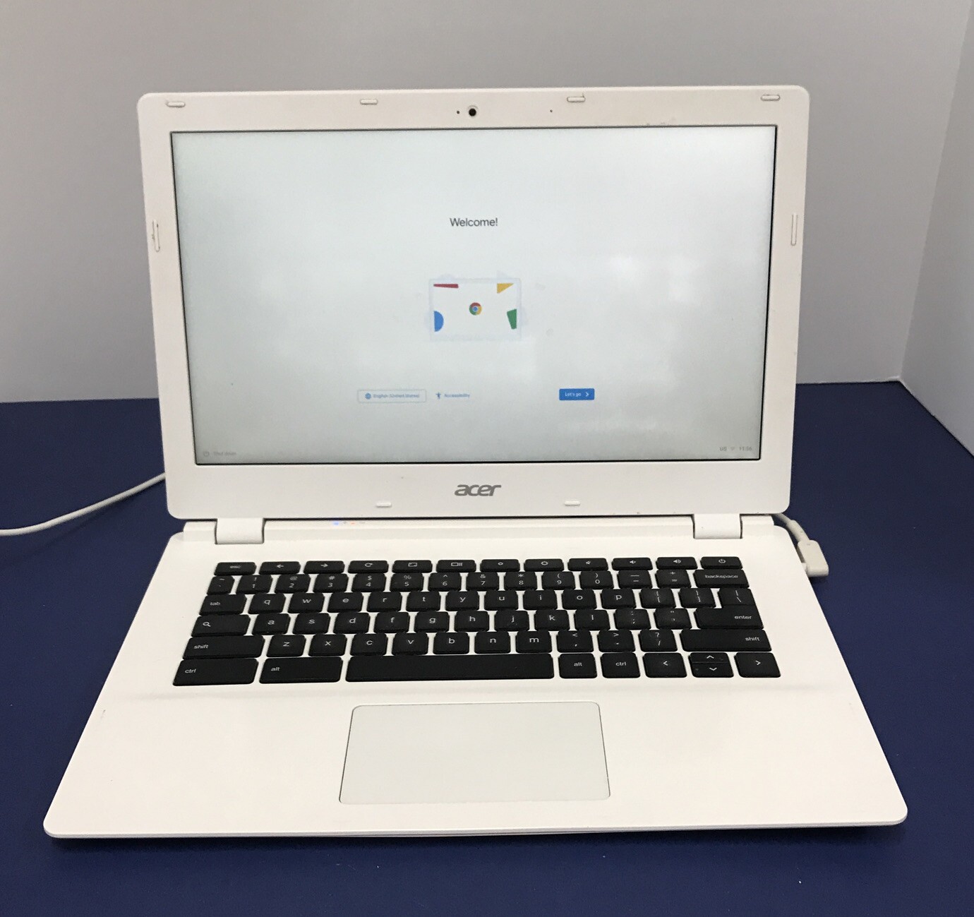 *WIPED*ACER CHROMEBOOK 13 4GBRAM 32GBSSD W/ POWER CABLE WHITE – READ DESCRIPTION