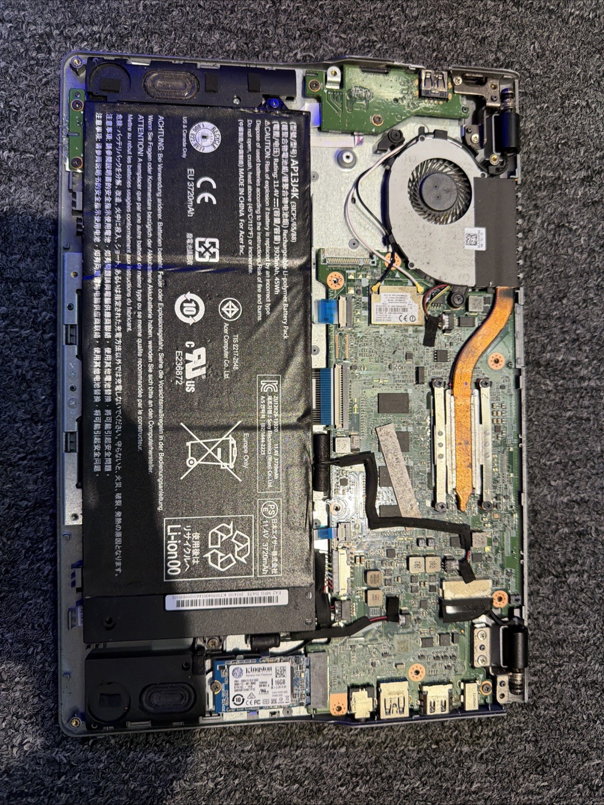 Acer Chromebook C720-2802 ZHN 1.4GHz 16GB SSD Working JB657 Screen Broken No🔌