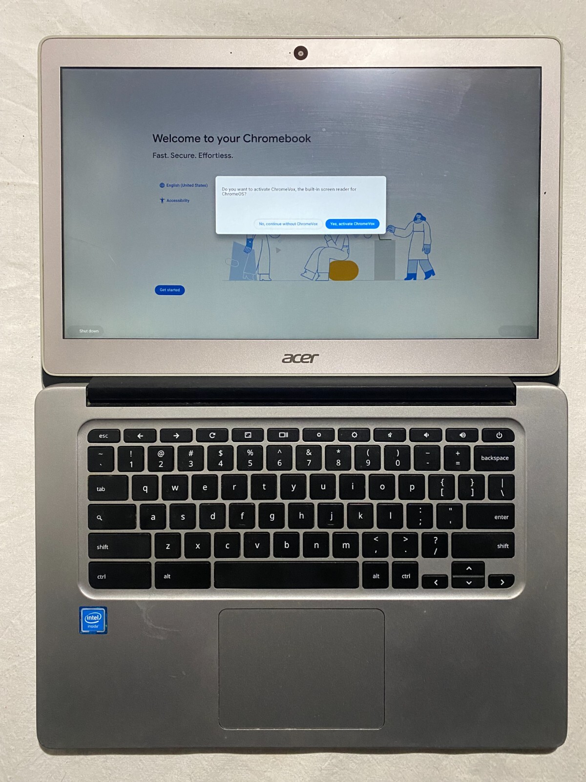 Acer Chromebook CB3-431-C7VZ (model: N16P1) reset to factory setting