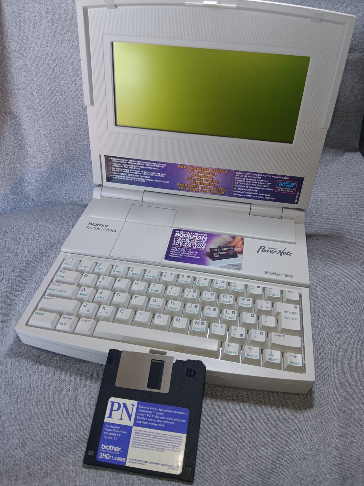 BROTHER SUPER POWER NOTE 8800fx NOTEBOOK, WORD PROCESSOR,SPREADSHEETS