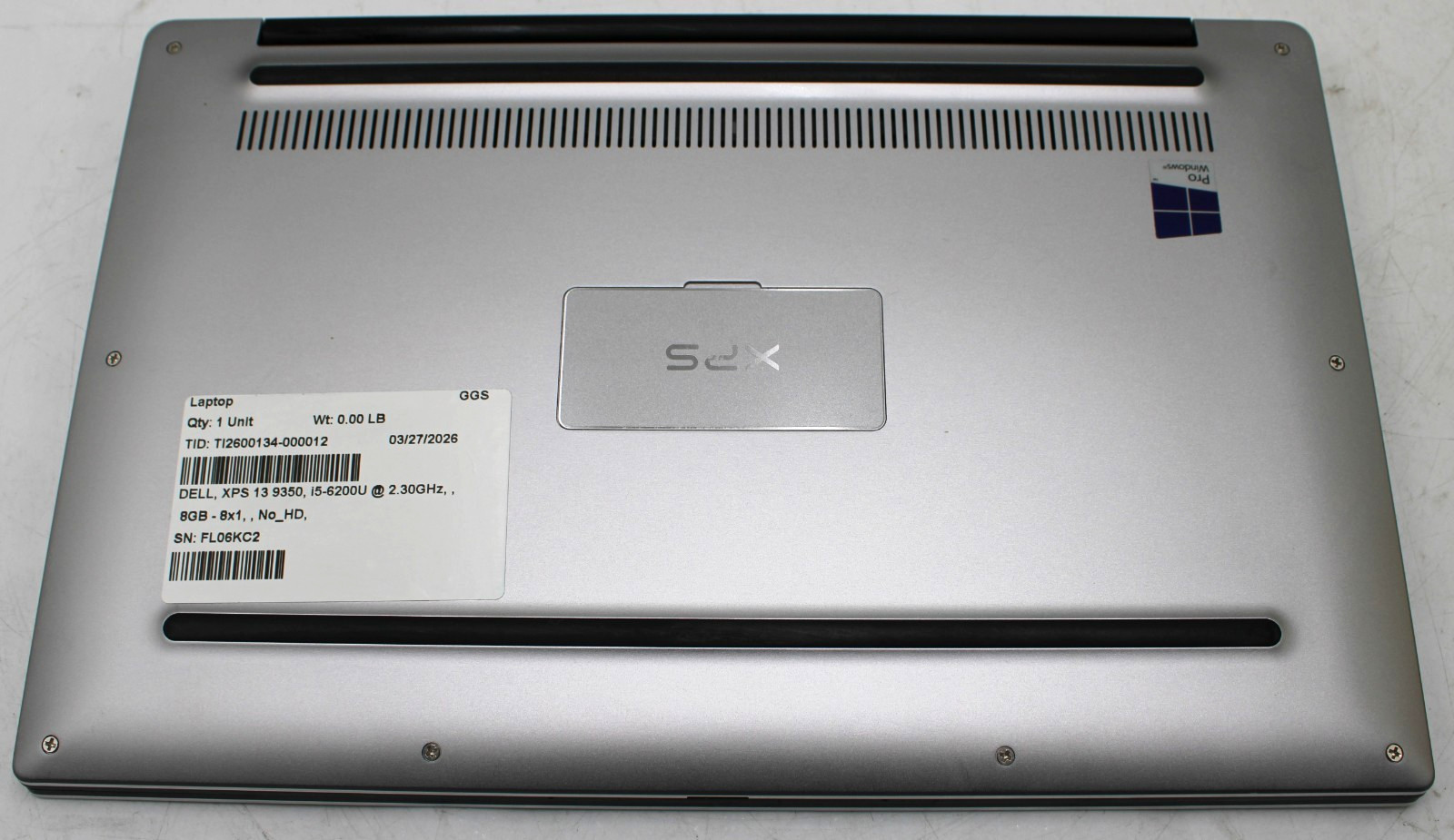 13.3″ Dell XPS 13 9350 Laptop i5-6200U @ 2.30GHz 8GB RAM 256GB SSD Win 10 Pro