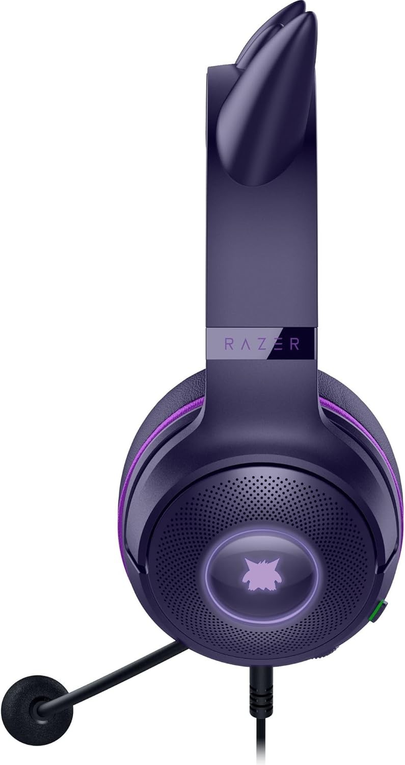 Razer Kraken Kitty V2 USB Wired Headset: Gengar Spikes Pokemon Gengar Edition