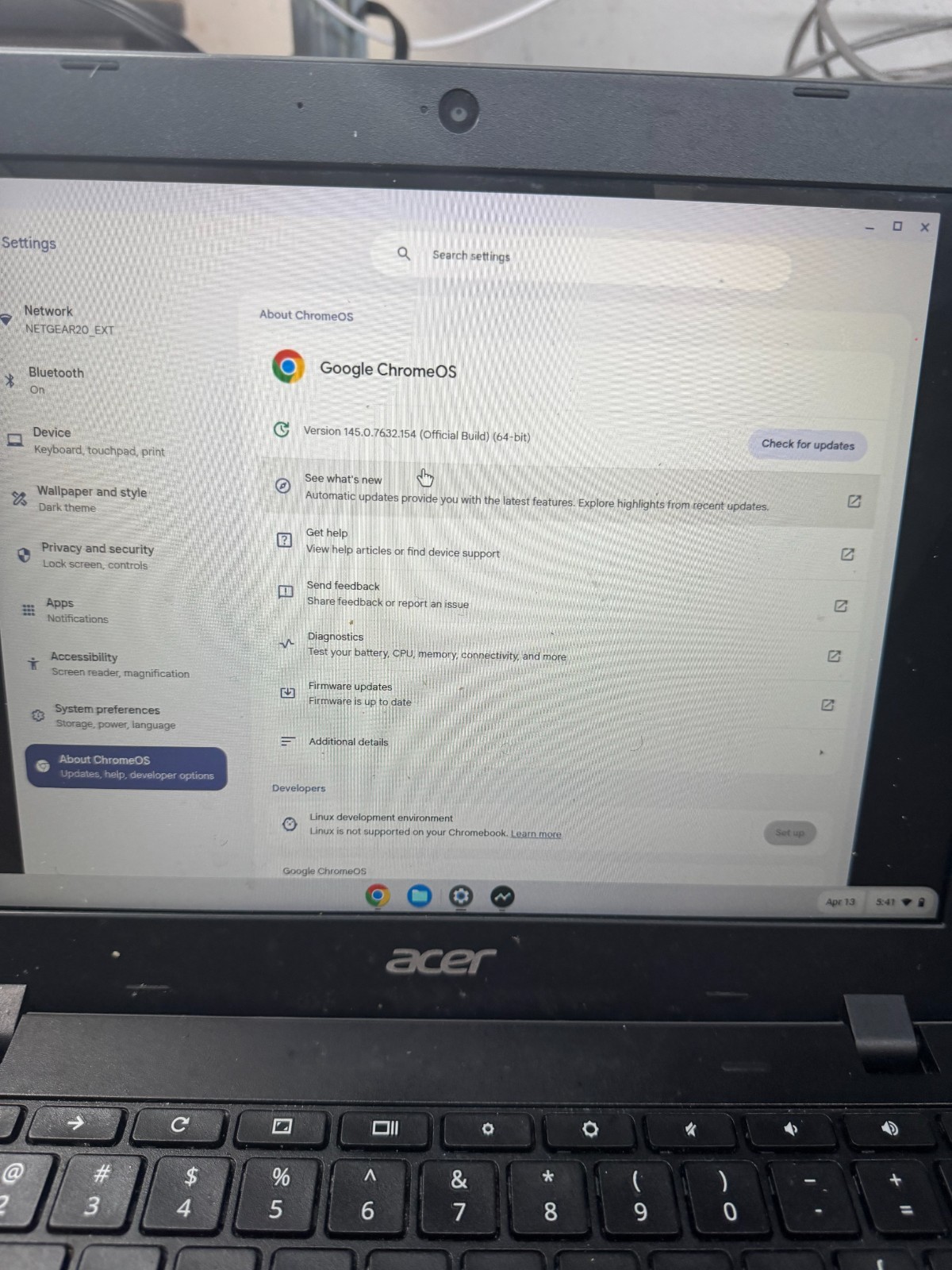 Acer Chromebook N19Q4 Core I3-10110U 8GB RAM 2.10GHz Laptop #5179