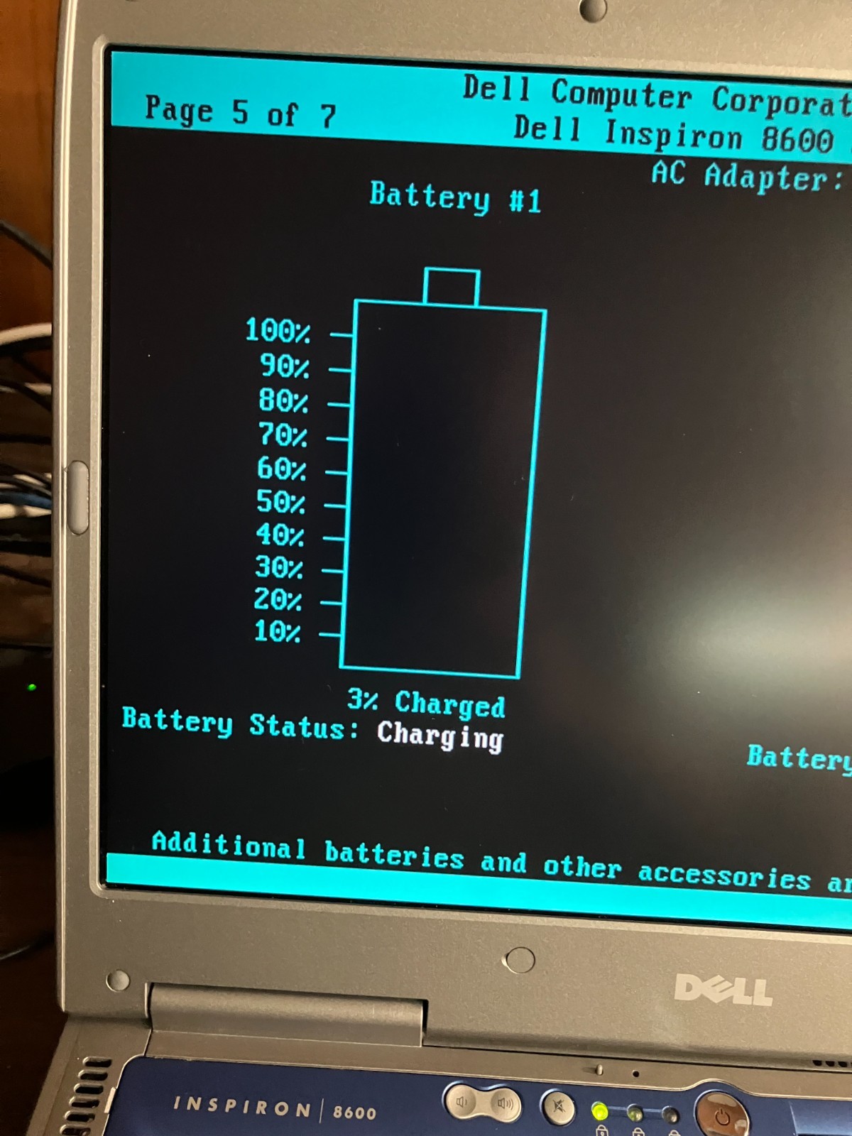 Dell Inspiron 8600 Intel Pentium M 1.40 ghz, 512 MB NO HDD FOR PARTS
