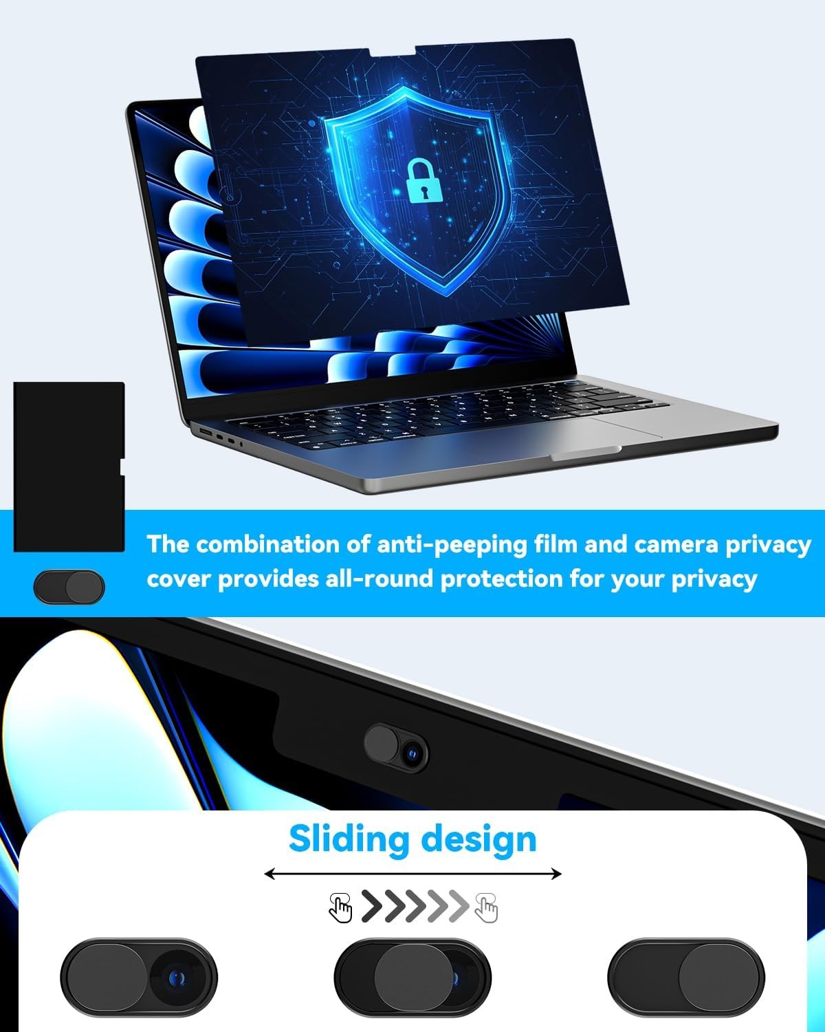 Magnetic Privacy Screen for Macbook Pro 16 & 16.2 Inch 2021-2025, Anti Spy Filte