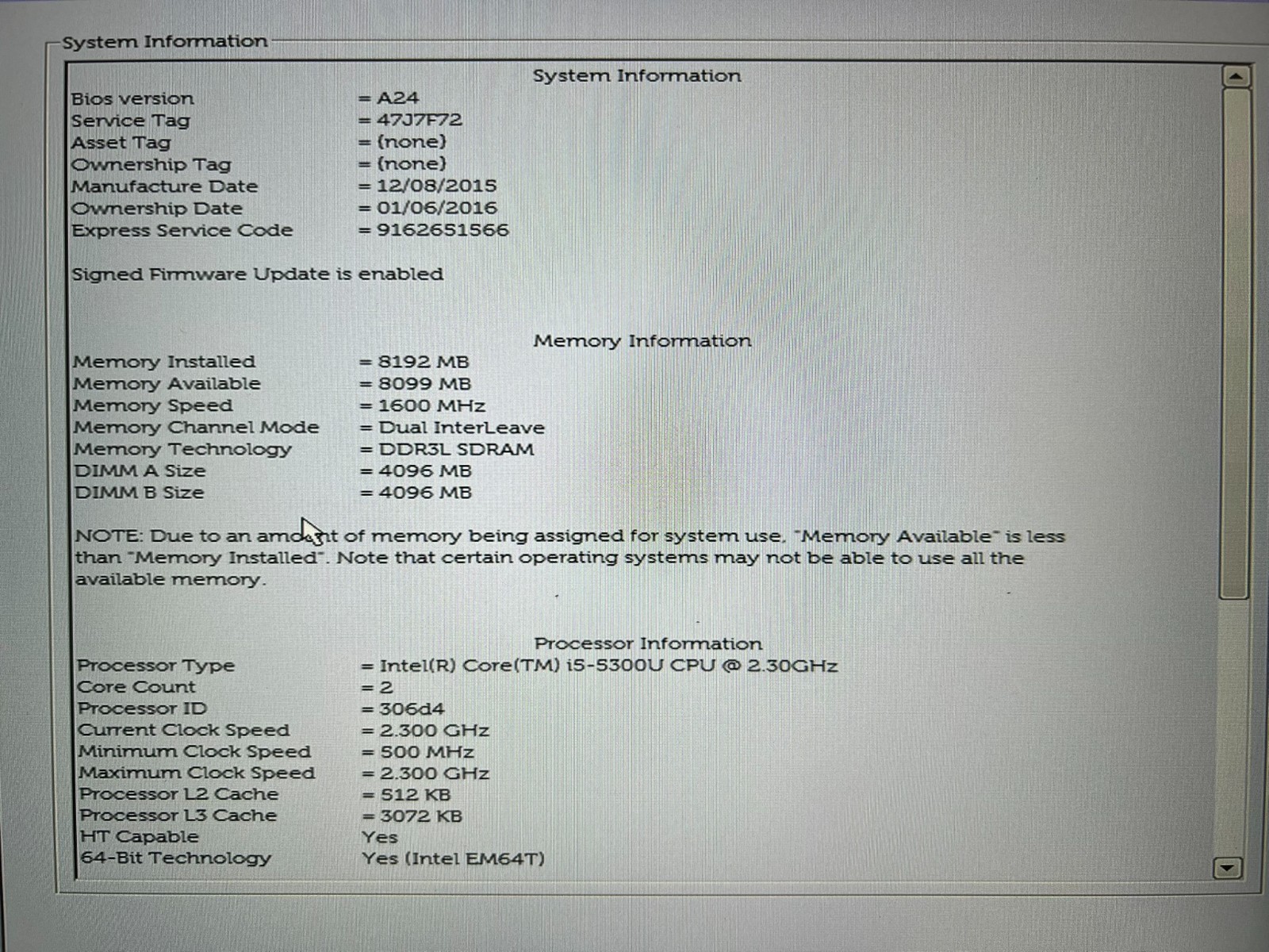 Dell Latitude E5550 8GB RAM 128GB SATA SSD 15.6″ Intel Core i5-5300U Win 11 Pro