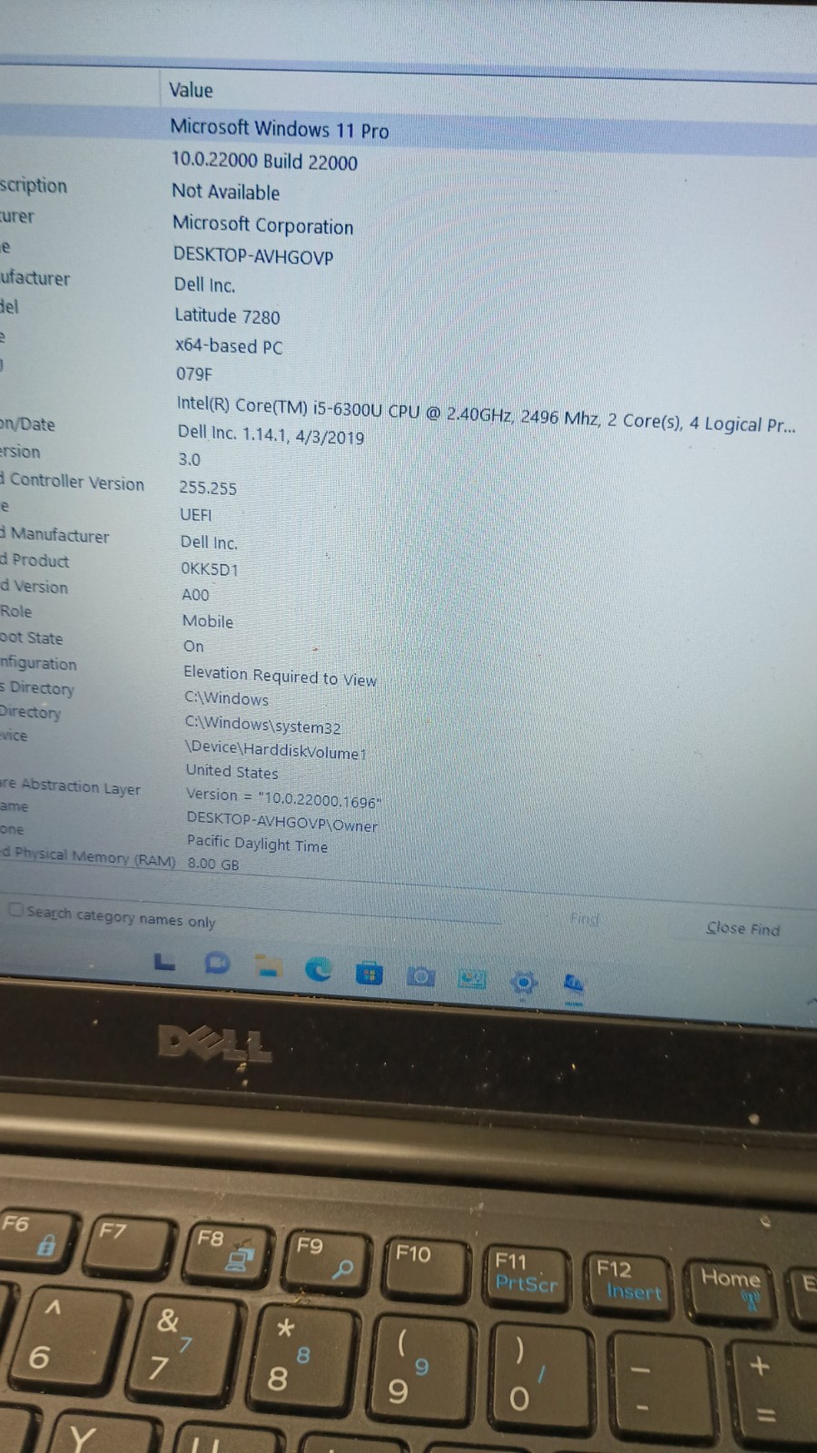7212 Latitude7280 w/charger.No battery! 5-6300U.8GB.128GB M.2.12.5″.W11 Pro