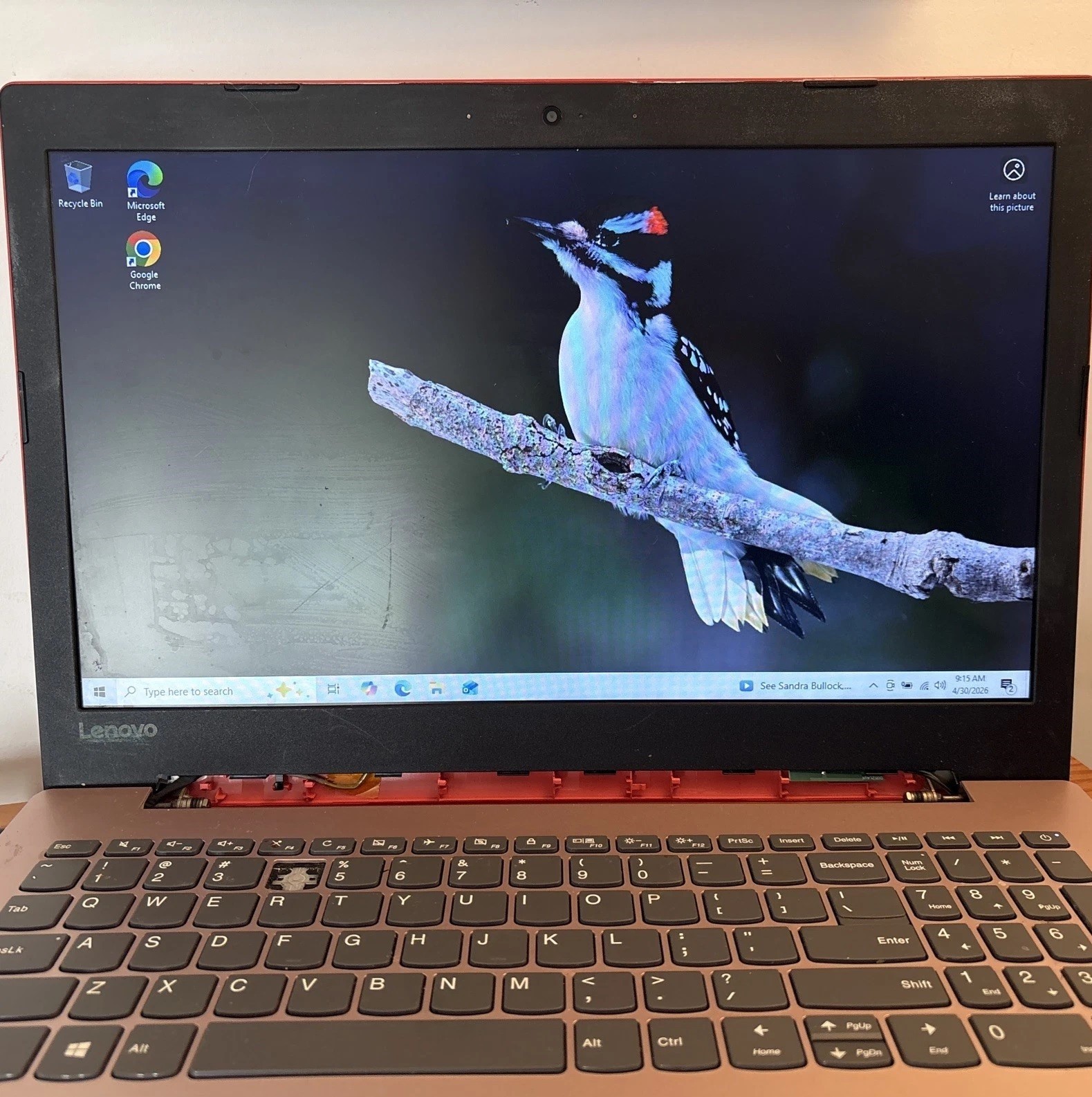 red Lenovo laptop Idea pad 330-15ikb 8 GB RAM, read issues, microsoft arc mouse