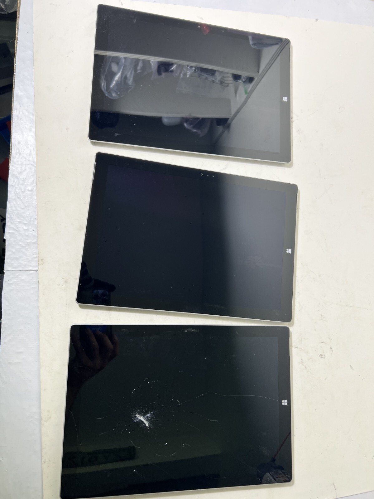 AS-IS Lot of 3 Microsoft Surface Pro 3 Model 1645 128GB For Repair P@rts DRILLED