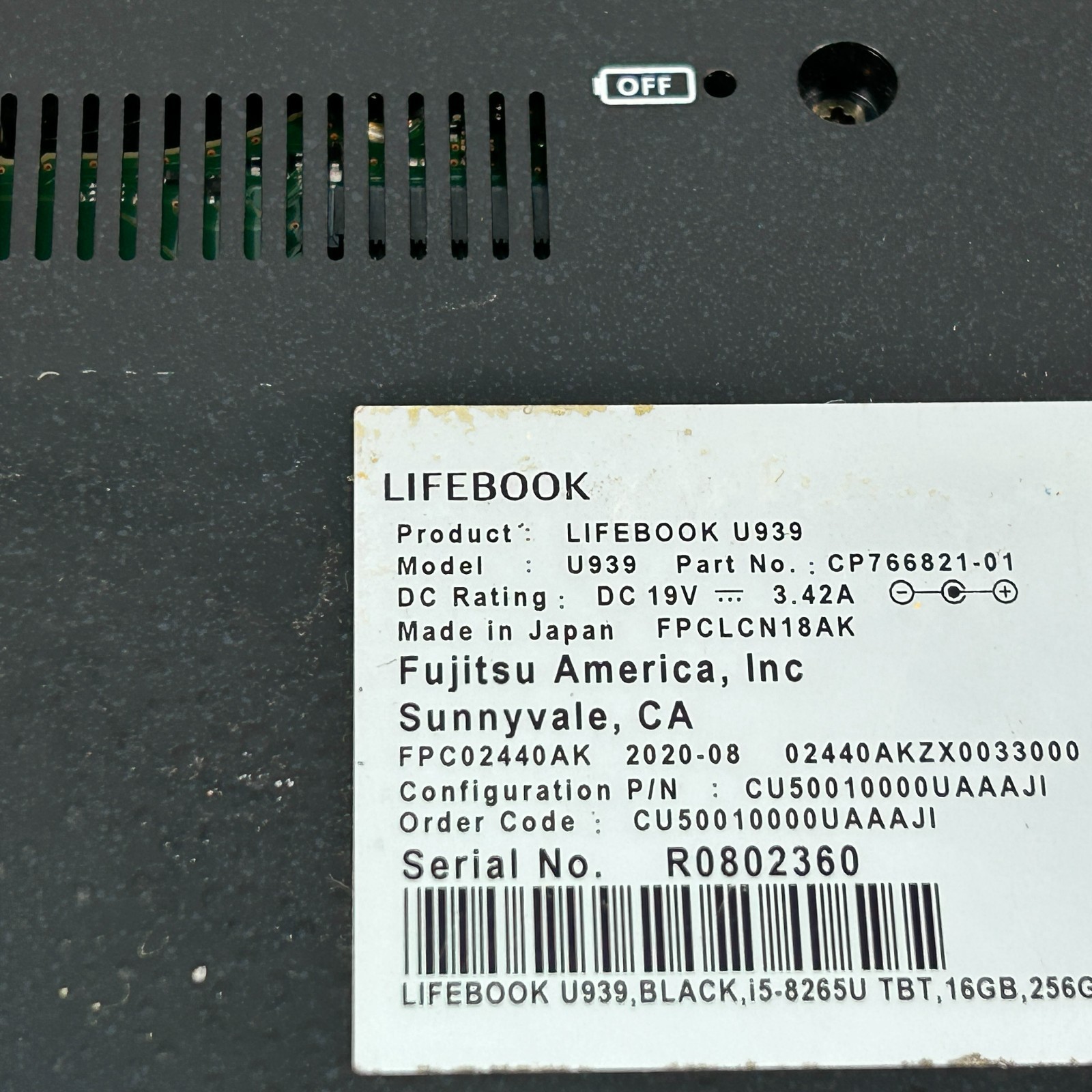 Fujitsu LifeBook U939 Intel i5-8265U 16GB RAM 256GB NVMe NO OS Lot of 2 Read