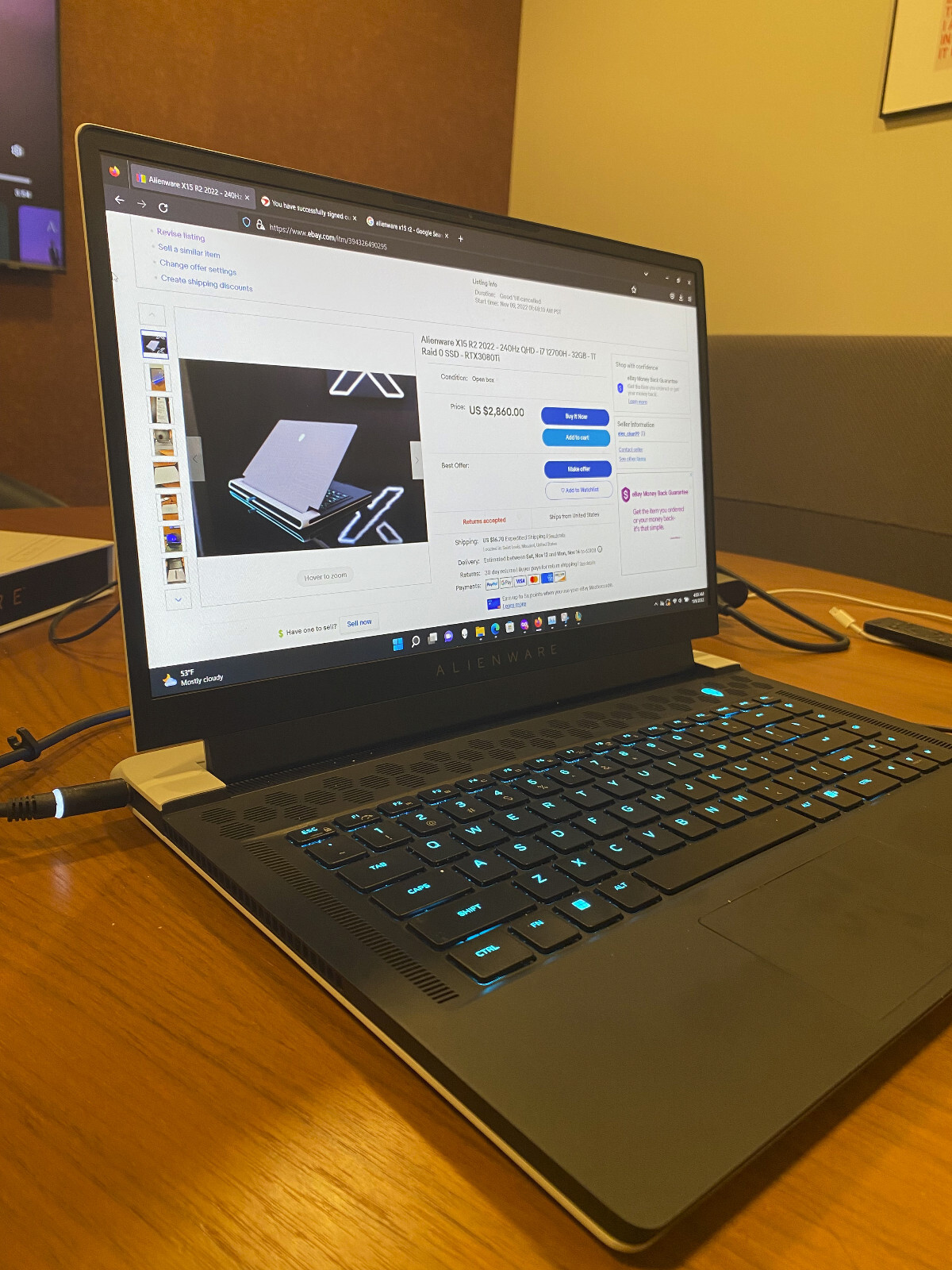Alienware X15 R2 i7-12900H – 32GB DDR5 – 1TB SSD – RTX 3080 Ti 15.6″ 