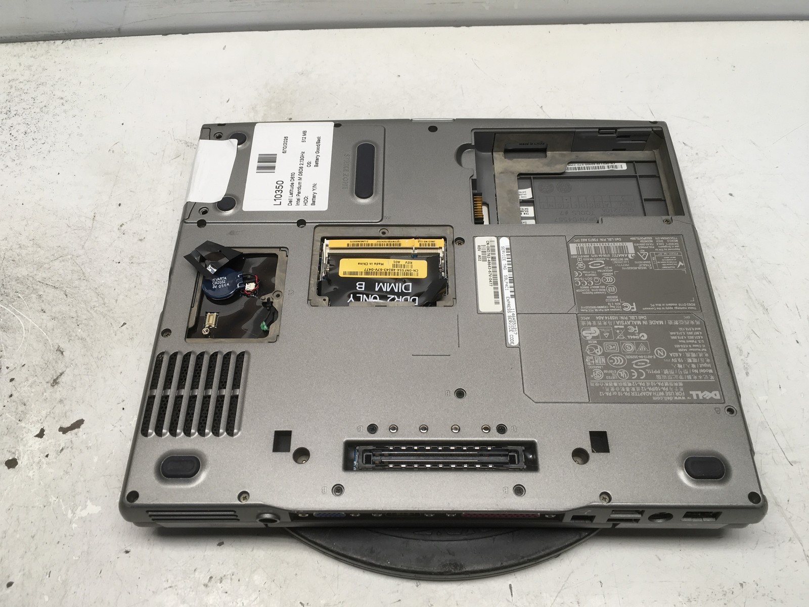 Dell Latitude D610 Intel Pentium M 06D8 2.13GHz 512 MB NO HDD No Batt