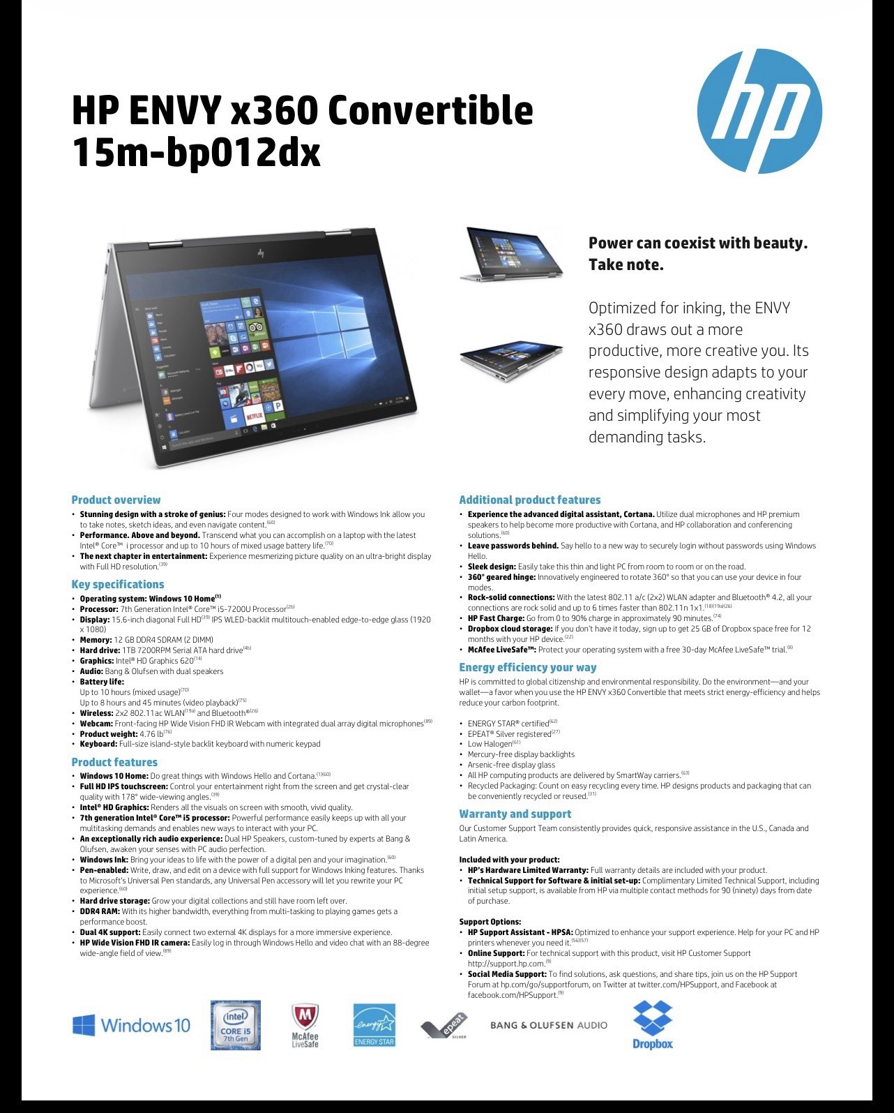 HP Envy x360 Convertible 15m-bp012dx Laptop