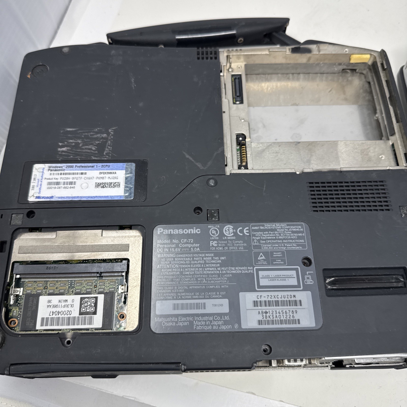 x2 Panasonic CF-72 Toughbook Rugged Laptop UNTESTED for Parts As Is