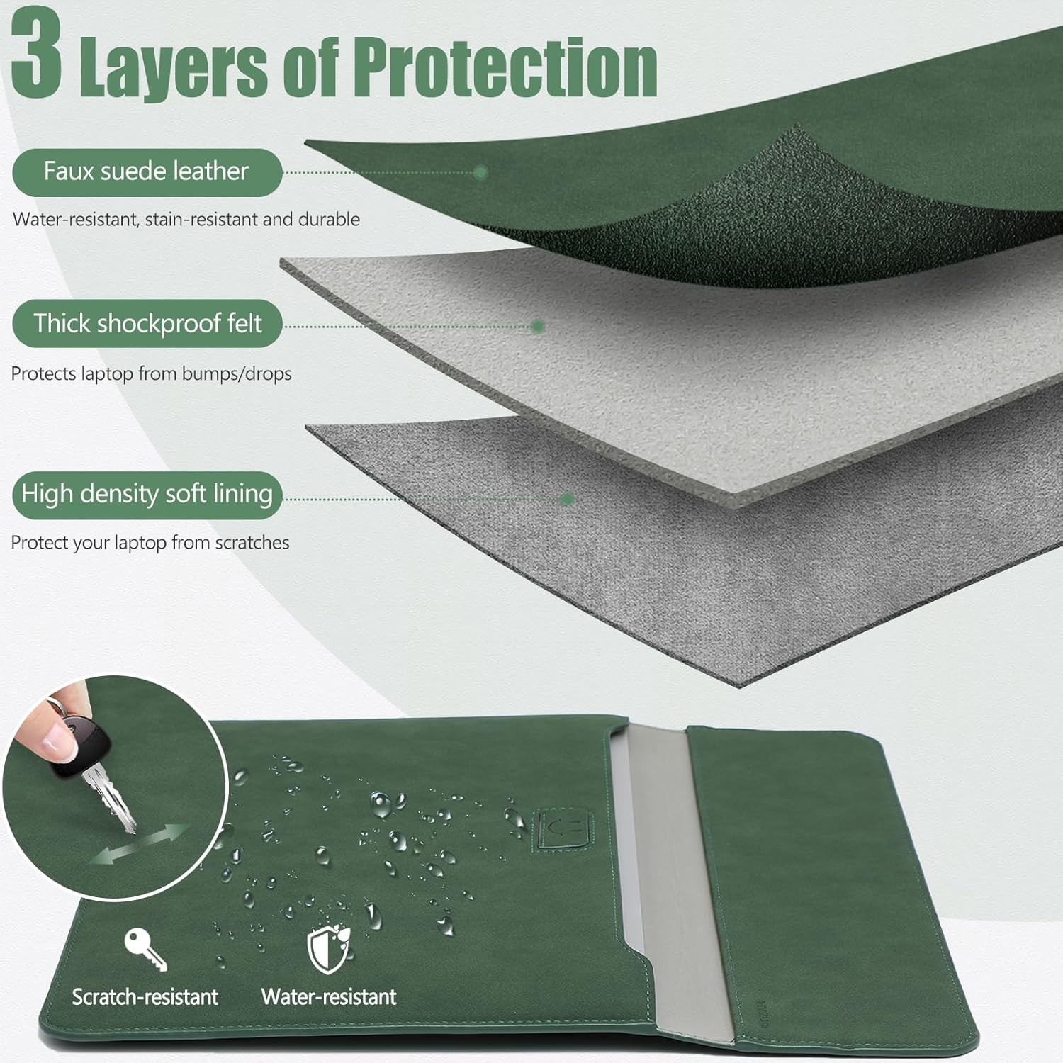 15-16 Inch Laptop Case Bag Sleeve with Stand for MacBook Pro 16 M5/M4/M3/M2/M1