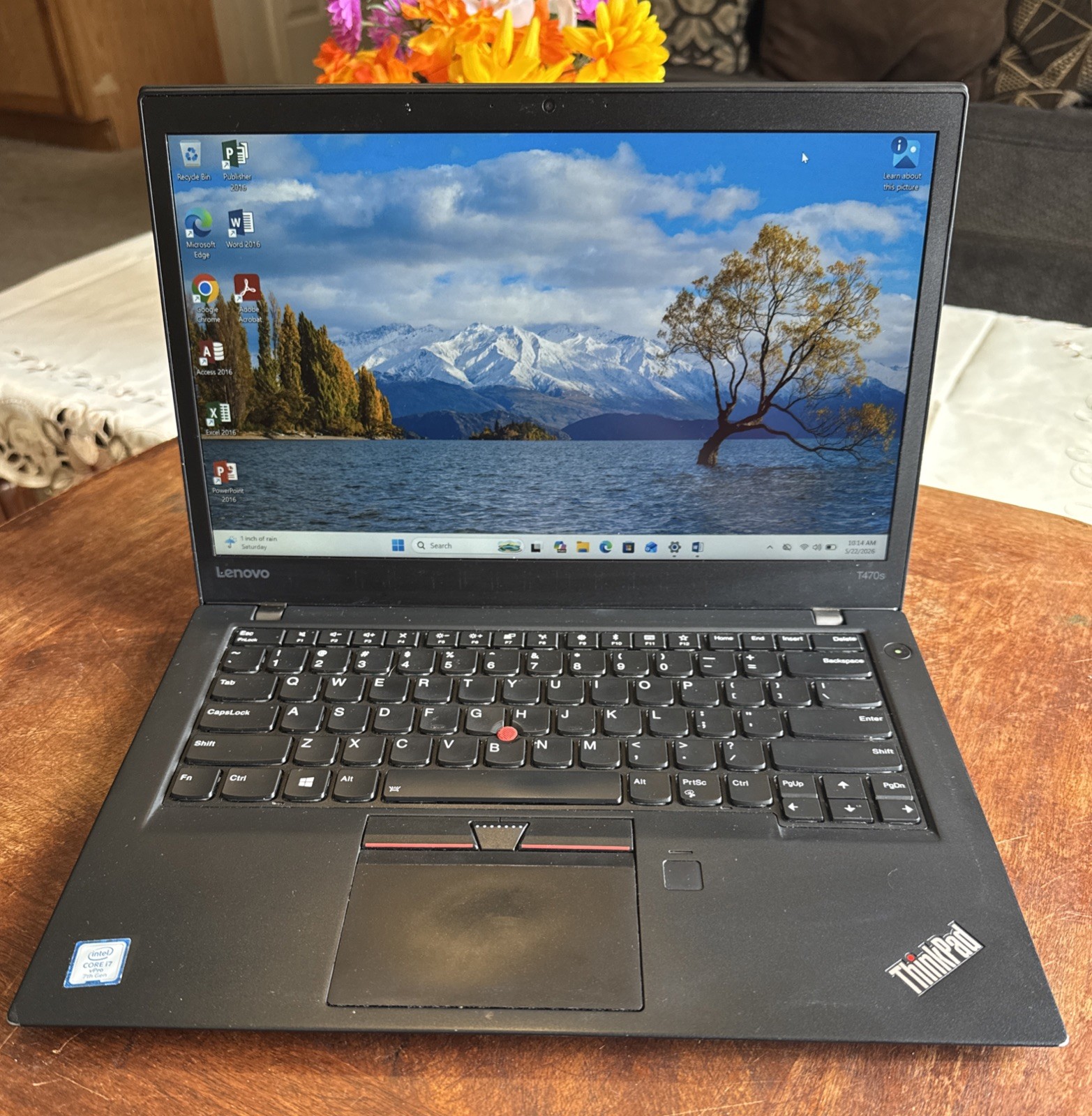 Lenovo ThinkPad T470s 14″ Intel i7-6600U 8GB Ram 256 SSD Laptop Win 10 w/Office