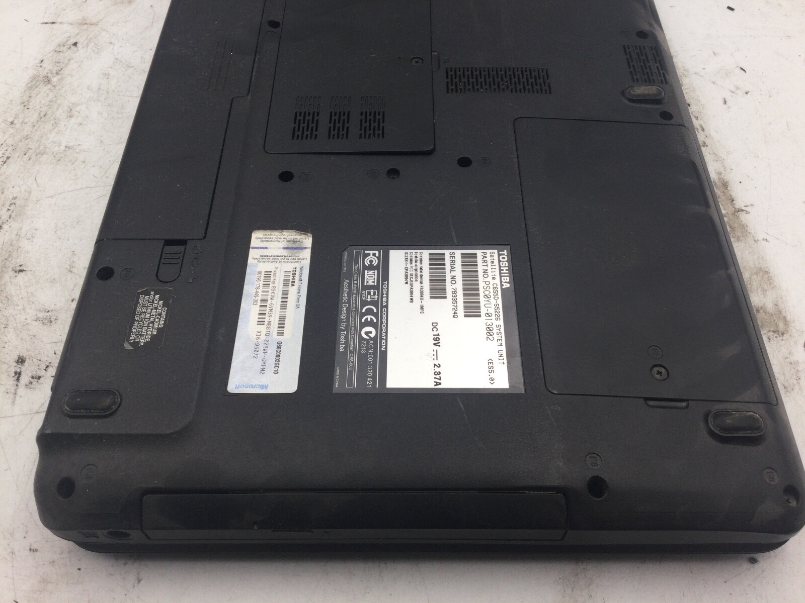 TOSHIBA SATELLITE C655D – BOOTS TO BIOS – AMD E 350 – 3GB RAM – 15″ – READ – BB!