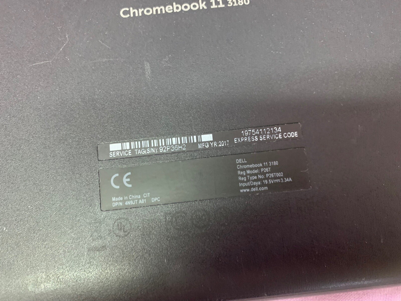 Dell Chromebook 3180 Laptop 11.6″ Celeron 4GB RAM 32GB SSD Chrome OS WiFi HDMI