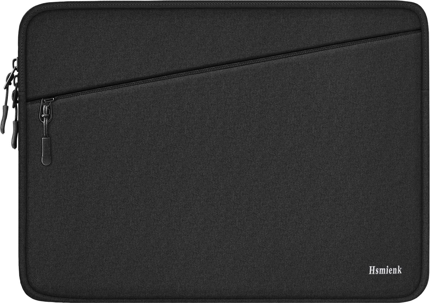 Traveling Water Resistant 14 Inch Laptop Sleeve with Pocket, Shockproof Case Bla