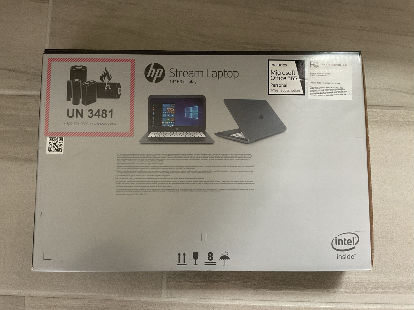 HP Stream 14-cb012wm 14″ (32GB eMMC, Intel Celeron N3060. 1.6 GHz, 4GB) Laptop –
