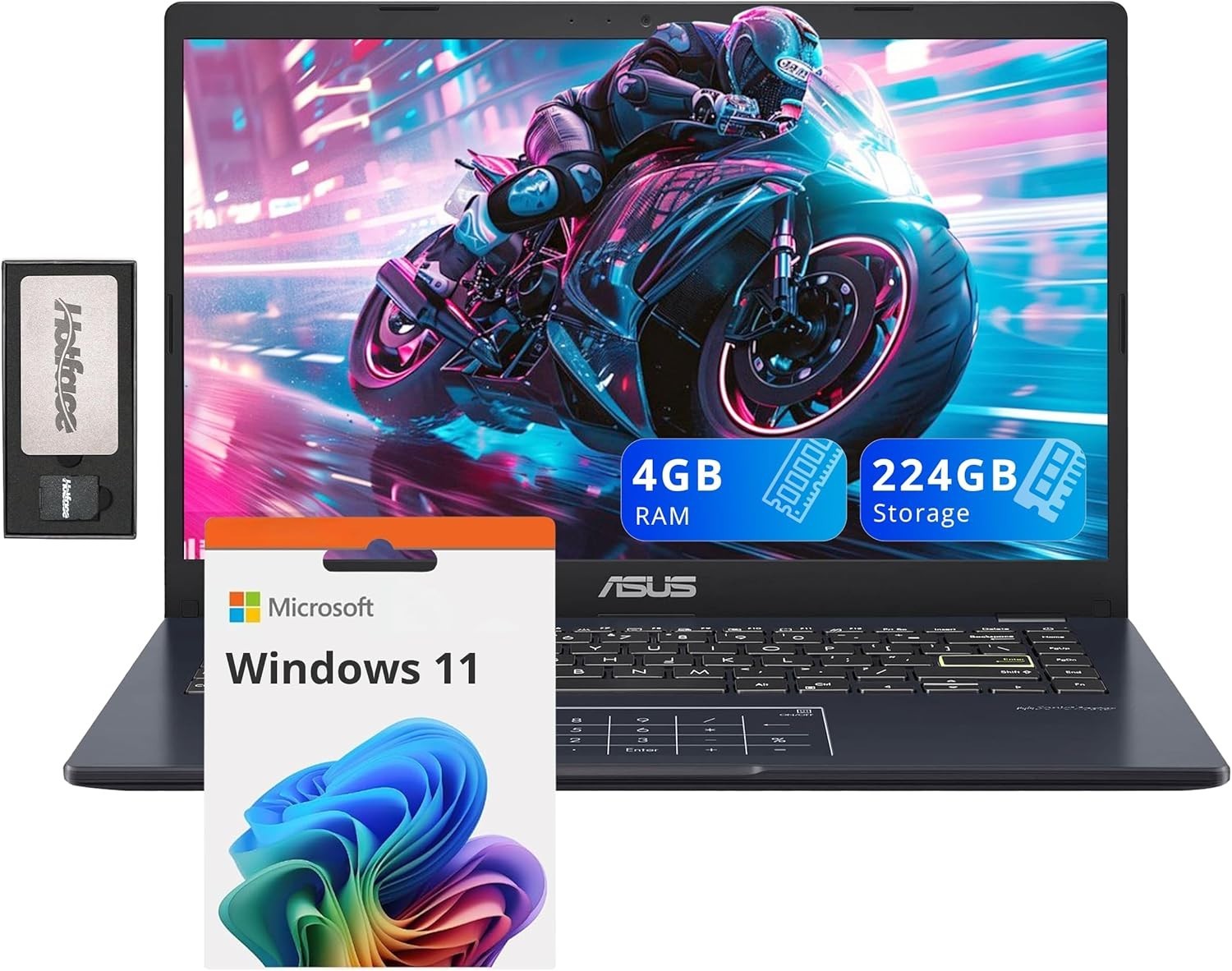 Portable 14″ FHD Laptop – 4GB RAM, Bluetooth 5.1, Intel UHD Graphics, Black
