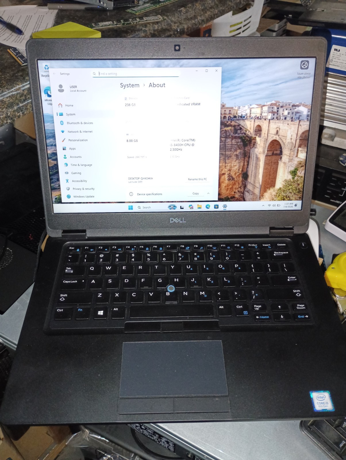 Dell Latitude 5491 14″ HD Laptop Intel Core i5-8400 8GB 256GB Win11 SEE DETAIL