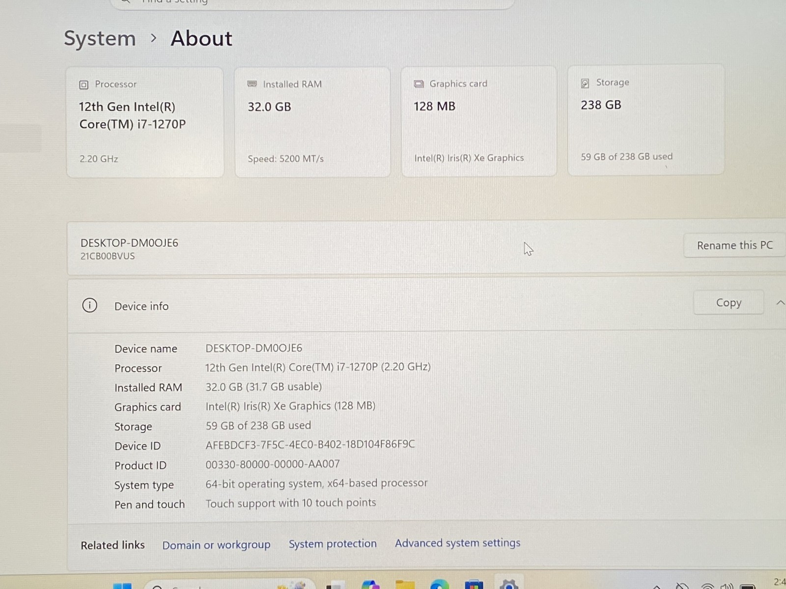 Lenovo ThinkPad X1 Carbon Gen 10 14″ i7-1270P 32GB 256GB Win 11 w/PA – CLP36A