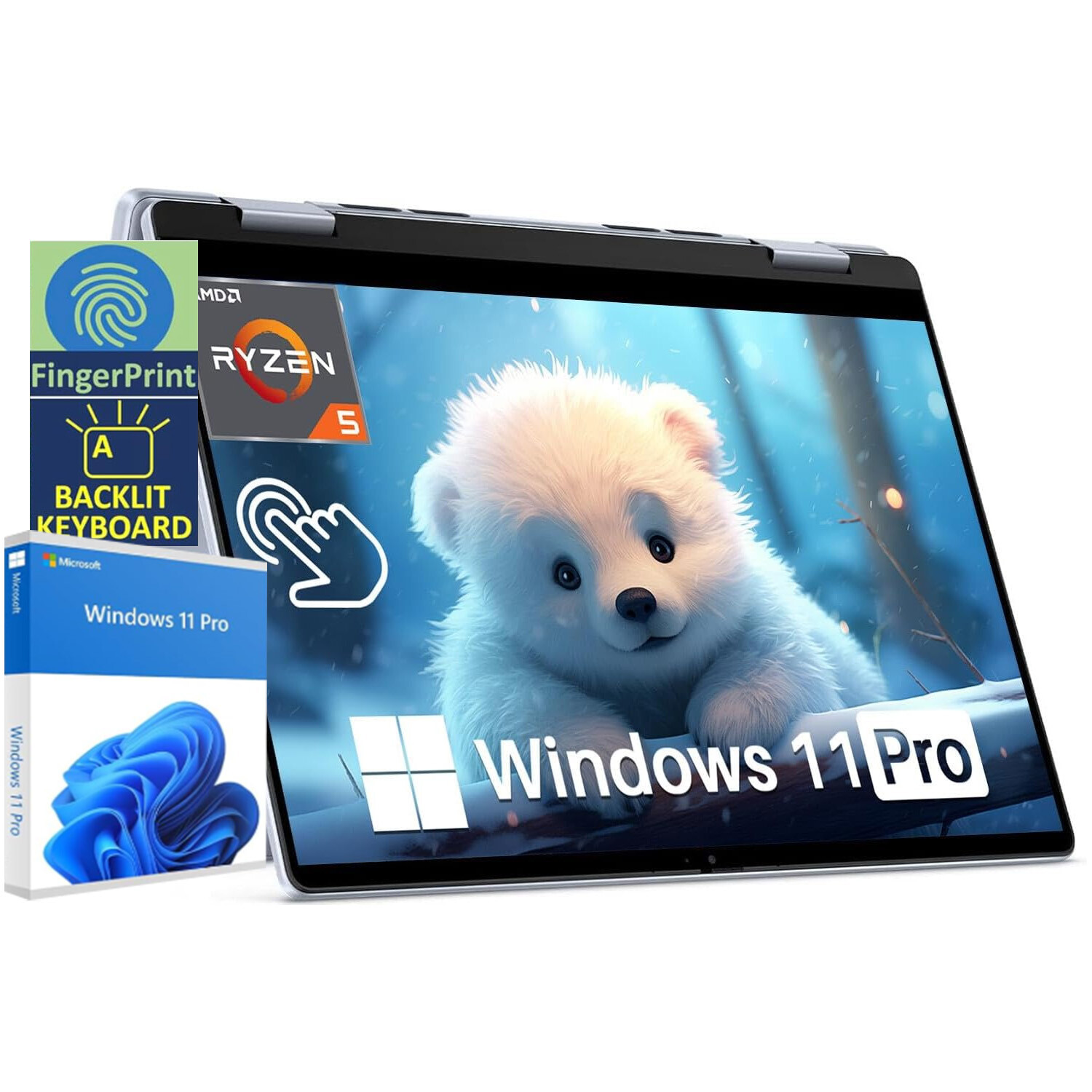 Dell Inspiron7445 2-in-1 14″Touch Laptop,AMD Ryzen 5 8640HS 6-core,64GB 4TB+W11P