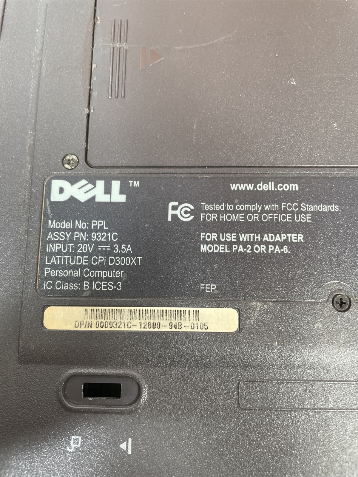 Vintage Dell Latitude CPi PPL Laptop NO OS NO HDD 64MB Pentium II @266MHz