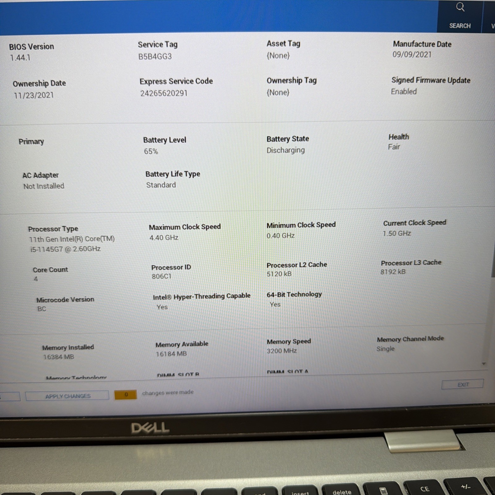 Dell Latitude 5520 i5-1145G7 16GB 512GB SSD 15″ FHD Win11 Fair