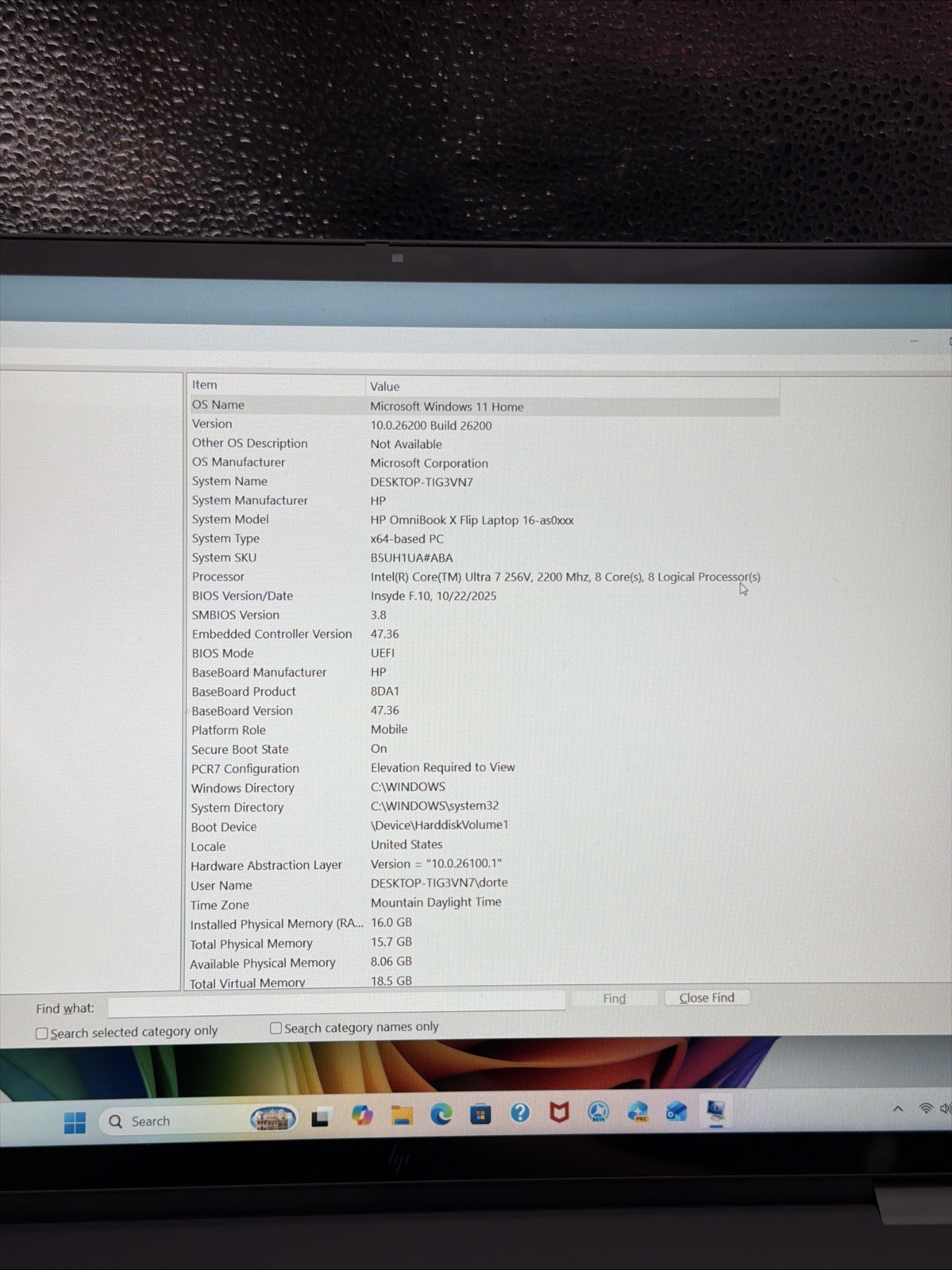 USED HP OmniBook X Flip 16″ Blk TOUCH 1920×1200 Ultra 7-256V 2.20GH 16GB 1TB SSD