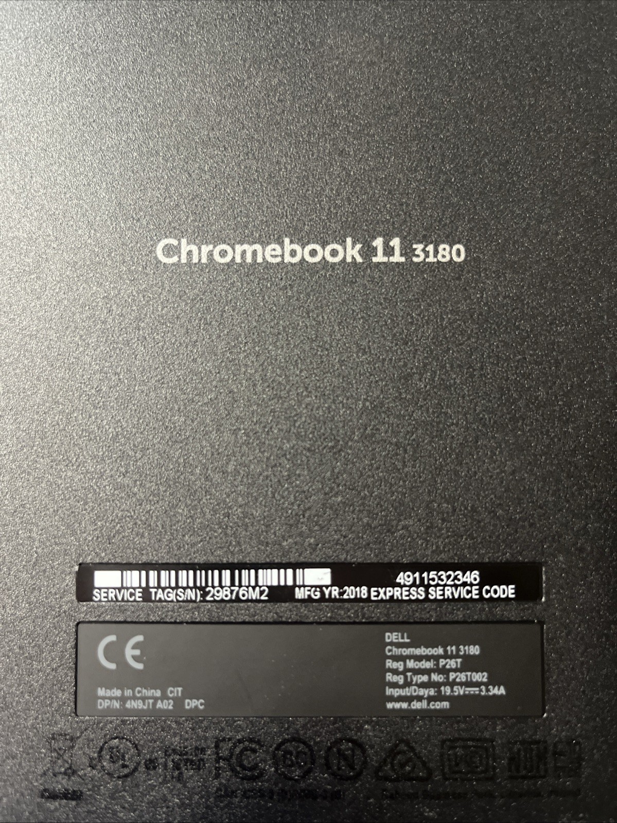 Lot of 40 Dell Chromebook 11 3180 11.6″ Intel 1.6GHz 4GB 16GB Adapter + Battery