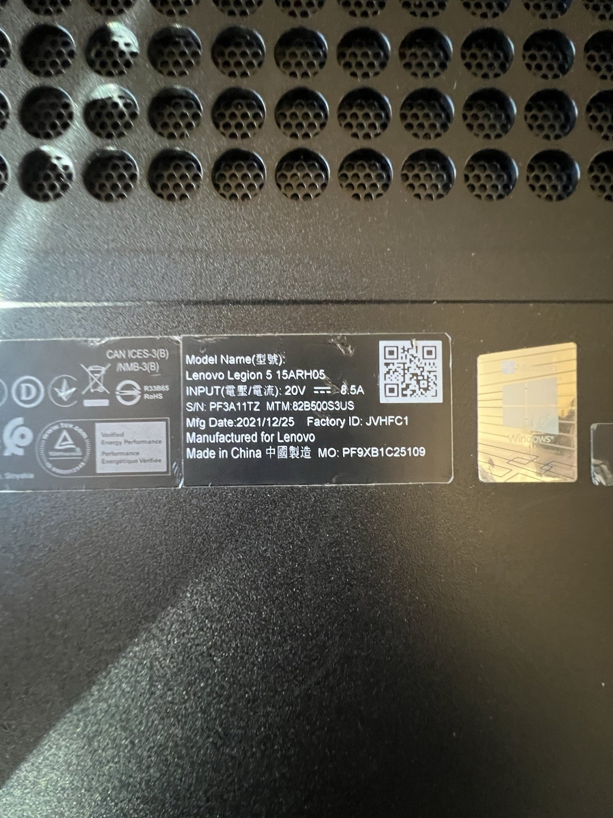Lenovo Legion 5 15ARHO5H, AMD Ryzen 5 16GB RAM, 1.14TB Hdd 256 Nvme Ssd