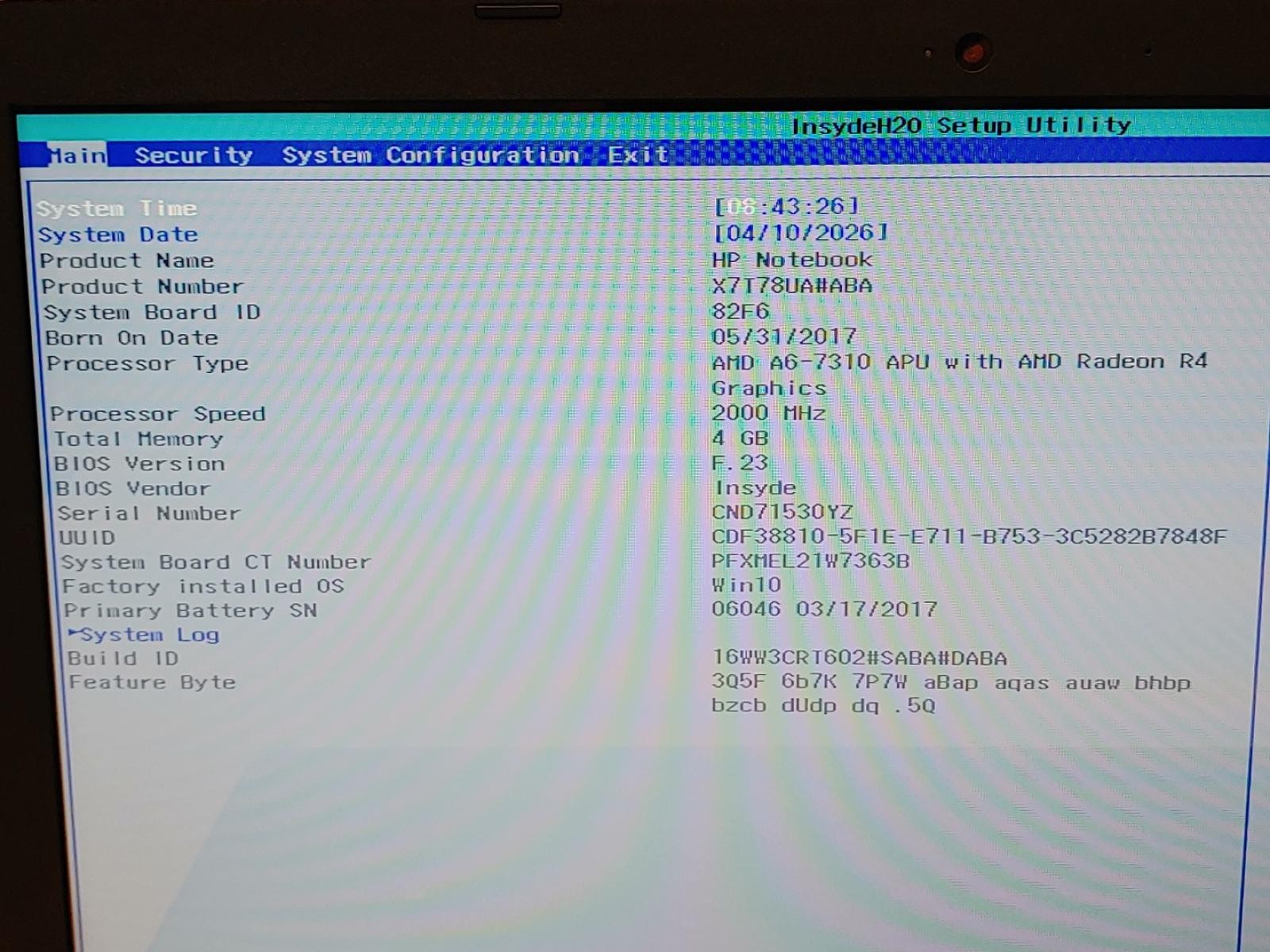 HP Notebook 15-ba009dx 15.6″ AMD A6-7310 4GB RAM 500GB HDD *NO OS/NO AC*