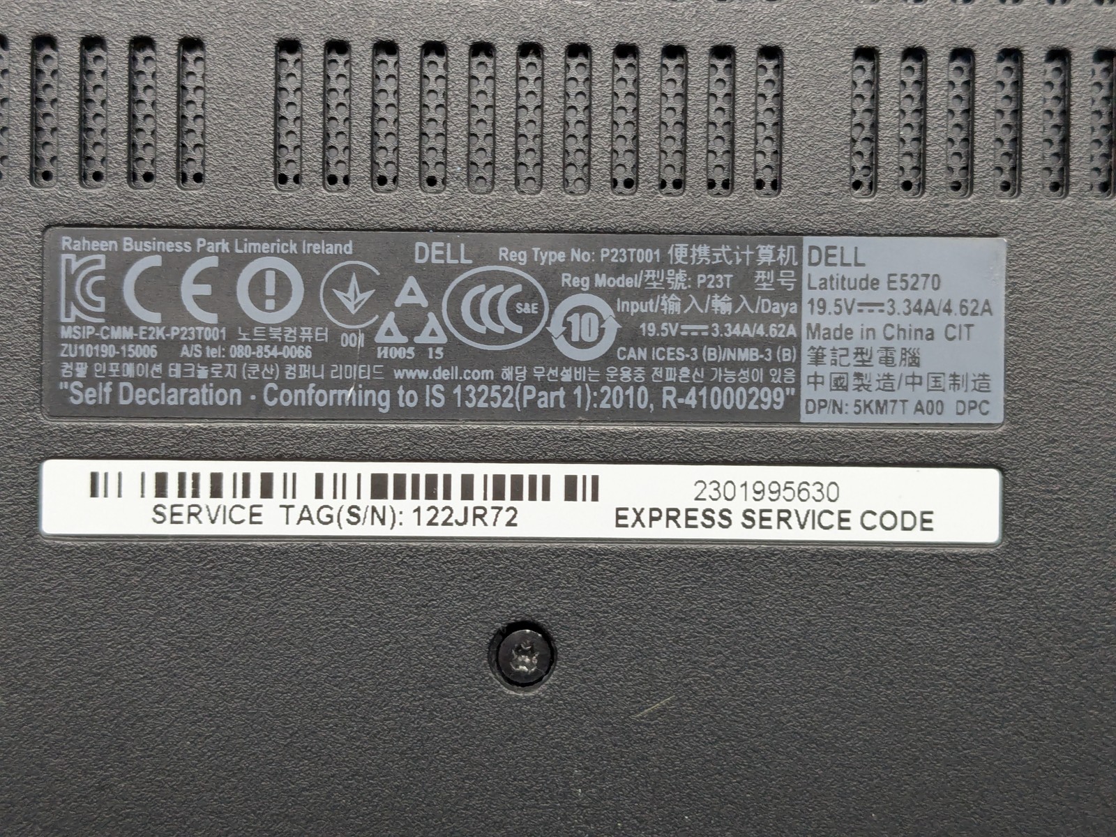 Dell Latitude E5270 I5-6200U Backlit Motherboard Palmrest *READ*