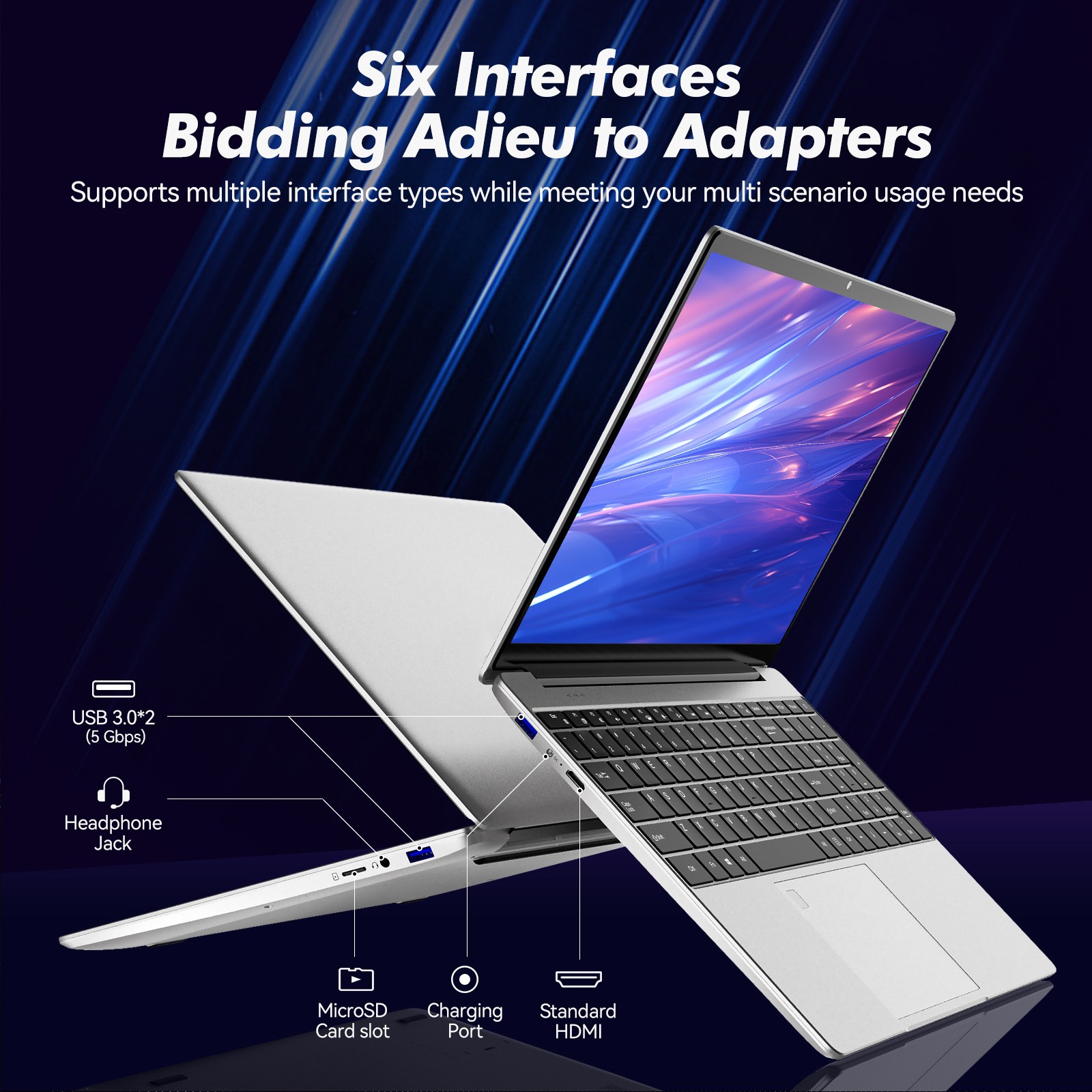 15.6inch FHD Laptop N95 4C4T Processor 16GB RAM 1TB SSD Win 11 Pro Supported US