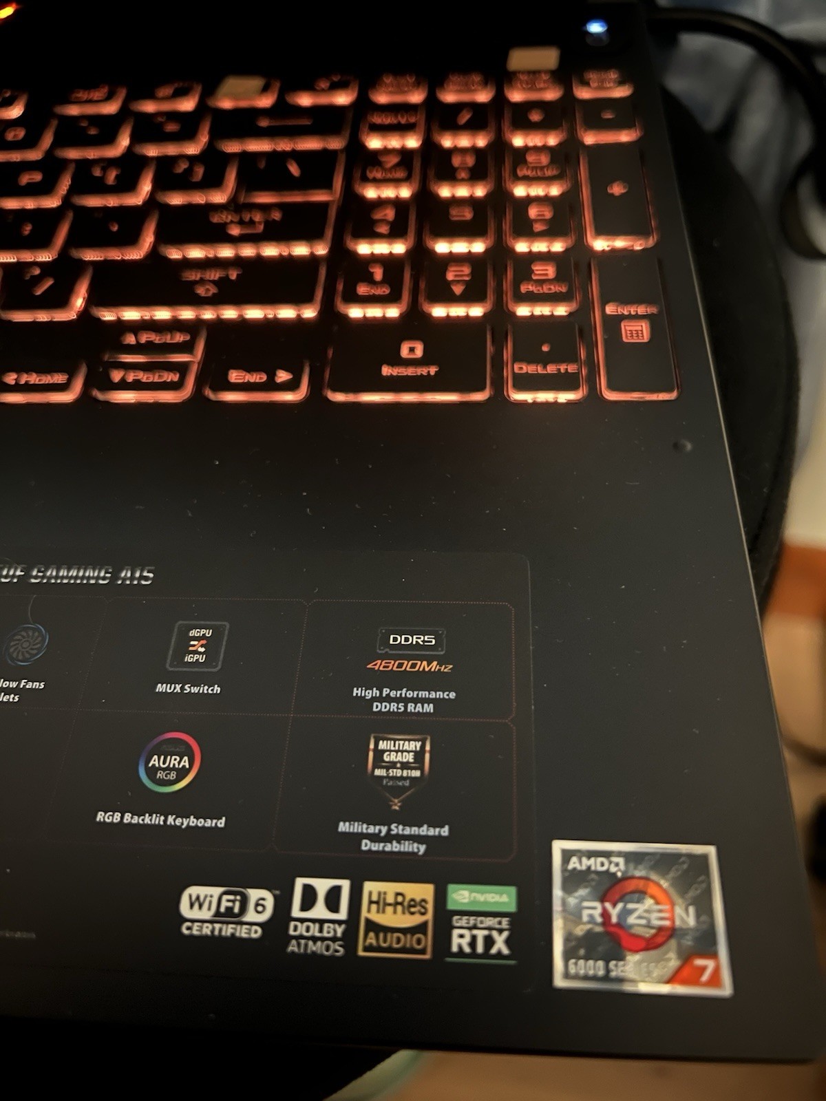 ASUS TUF Gaming A15 FA507RE Ryzen 7 6800H RTX 3050 Ti 16GB DDR5 512GB SSD