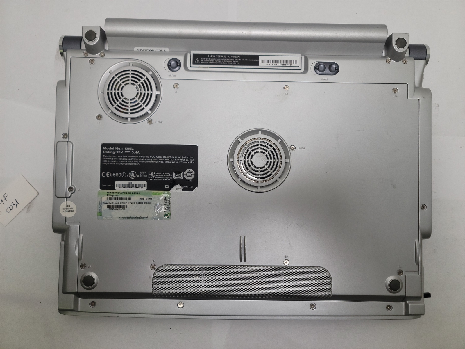 EliteGroup 600L Laptop, Intel Pentium M 1.70GHz , 500MB RAM, DVD-RW