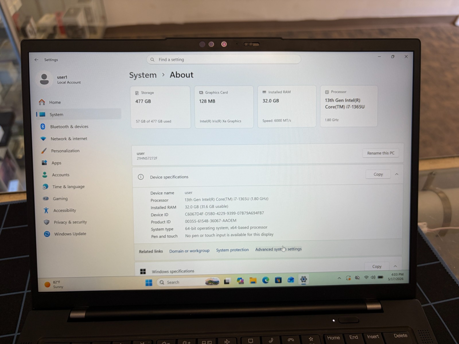 Lenovo ThinkPad X1 Carbon 14.0″ Gen 11 Intel Core i7-1365U 1.8Ghz 32GB RAM 512GB