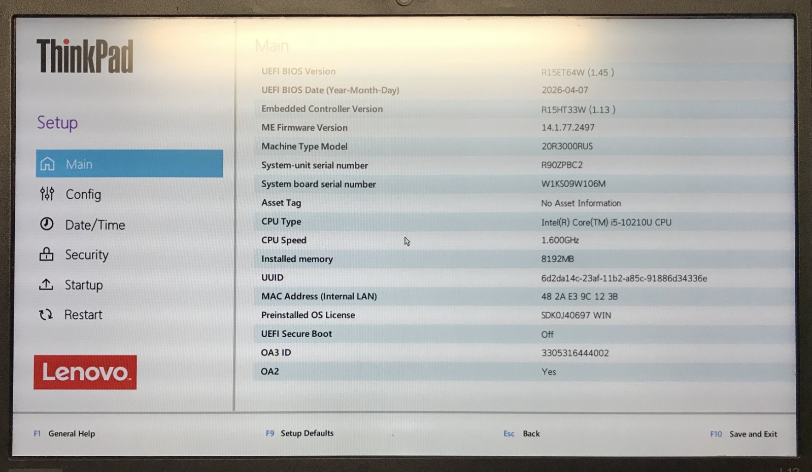 Lenovo ThinkPad L13 13.3″ Touch Laptop i5-10210U 8GB RAM 256GB NVMe, As Is