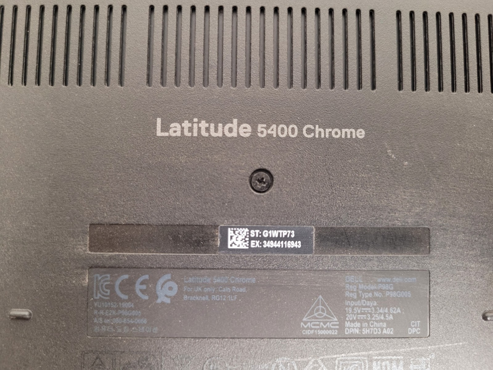 Dell latitude 5400 chrome i3-8145u 2.1gh 8gb ram 128gb ssd Linux charger G1WTP73