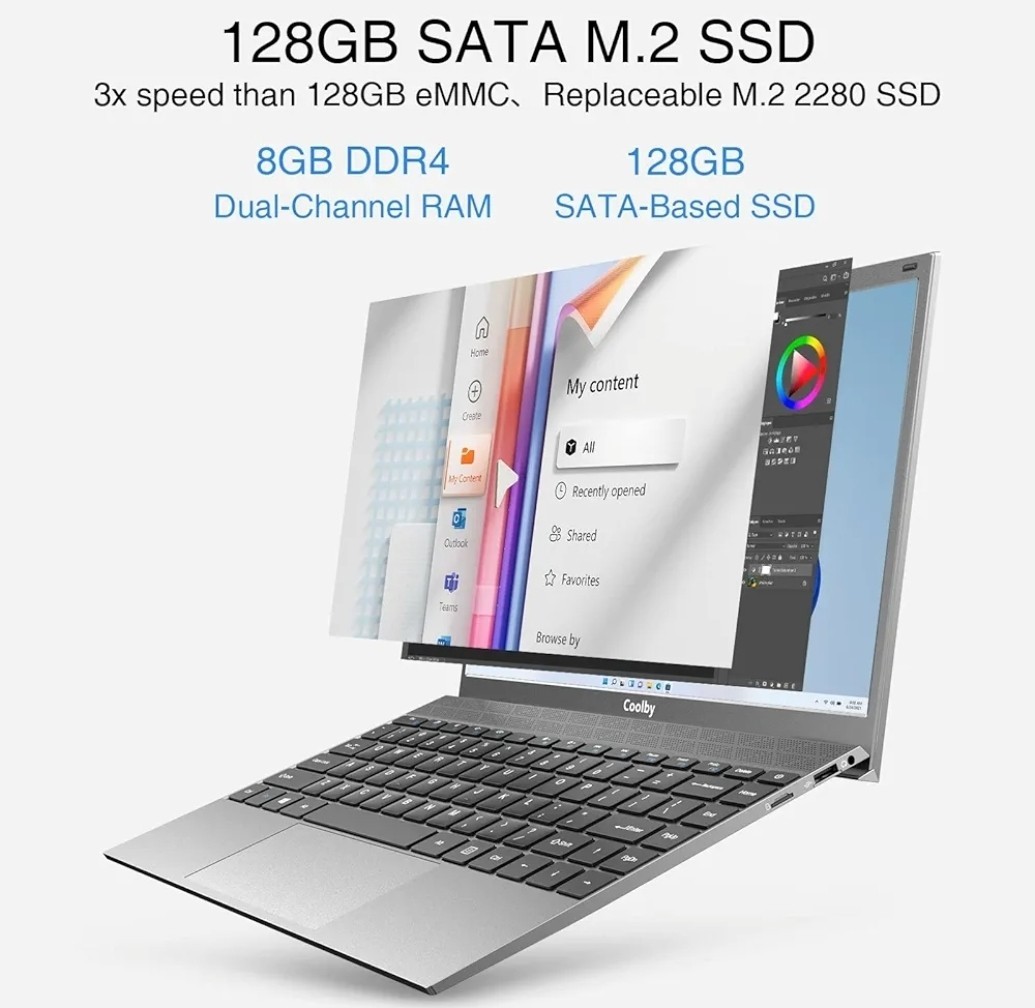 Coolby 2023 Windows 11 Laptop Computer 14.1 inch Notebook PC with Intel J4005…